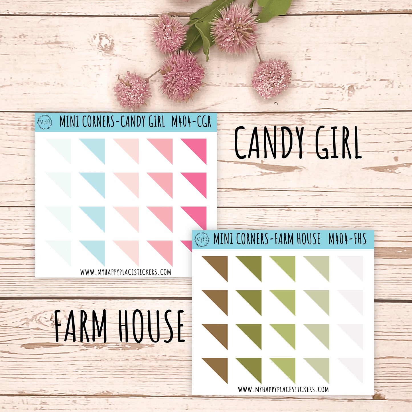 Mini Corner Stickers for Bullet Journals and Planners || M404