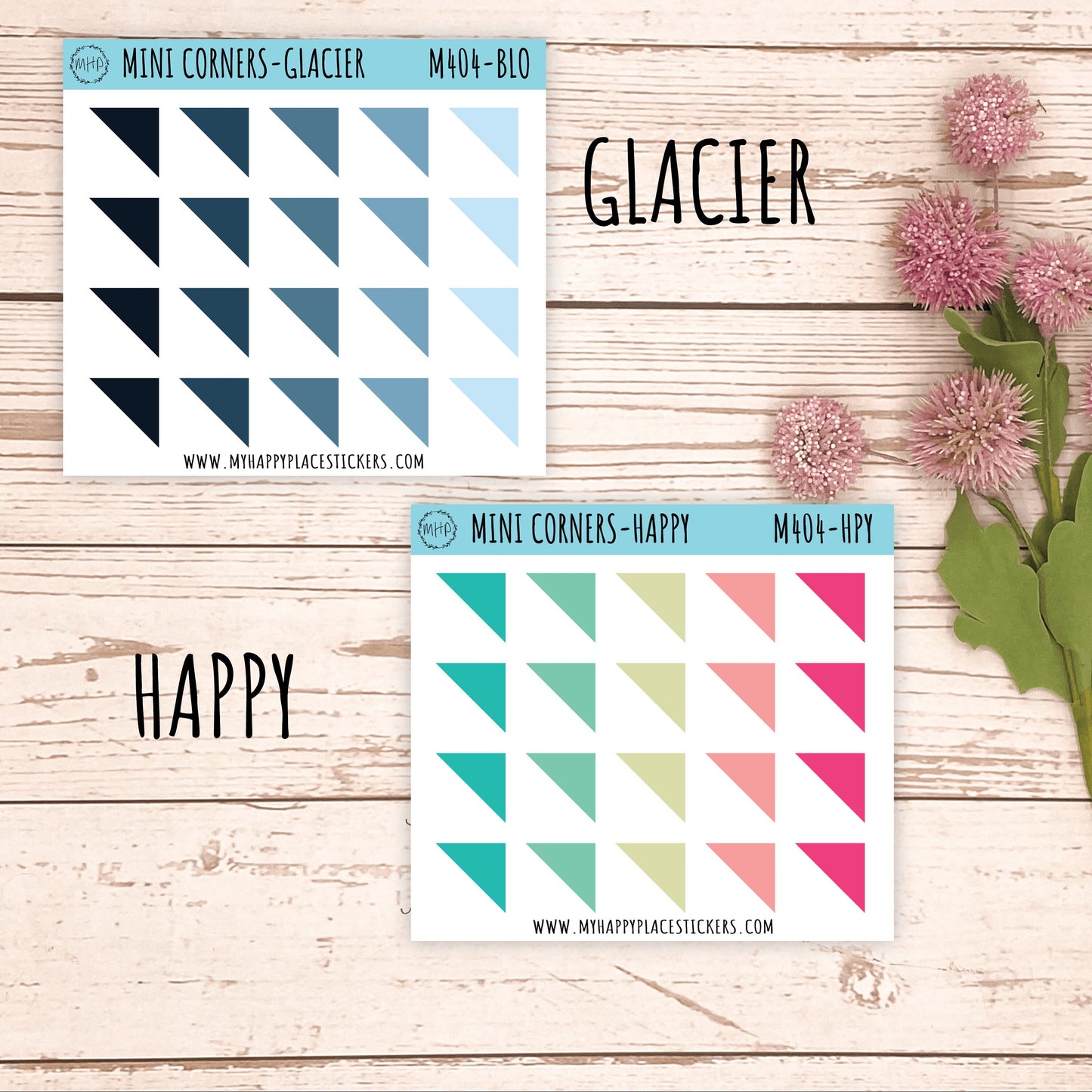 Mini Corner Stickers for Bullet Journals and Planners || M404