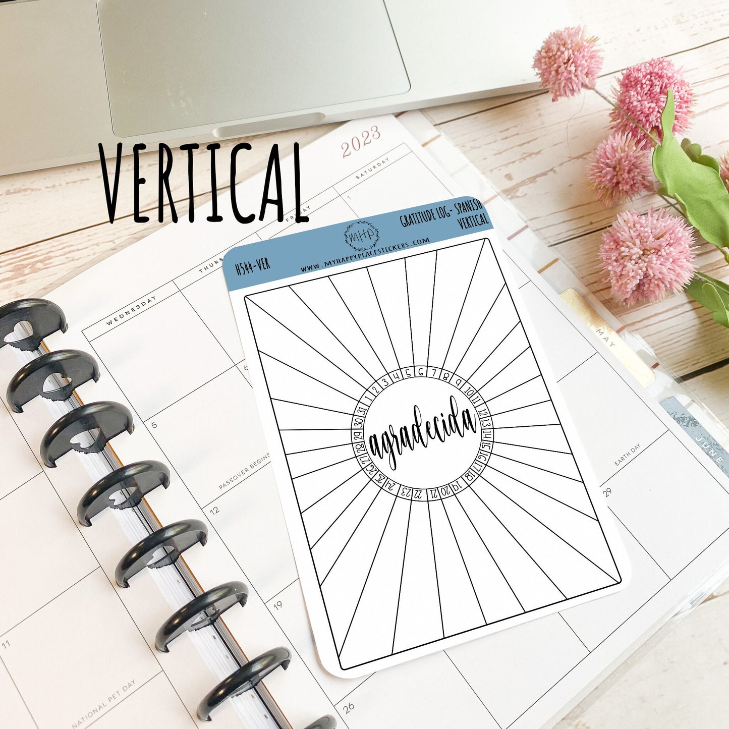 Agradecida - Gratitude Log Stickers for Bullet Journals. Stickers for Planners and Organizers. Doodle Stickers || H544