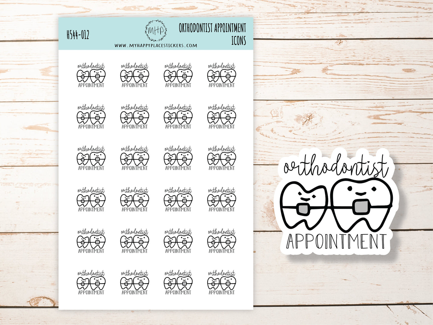 ORTHODONTIST APPOINTMENT / BRACES Icon. Planner Stickers || H544-012
