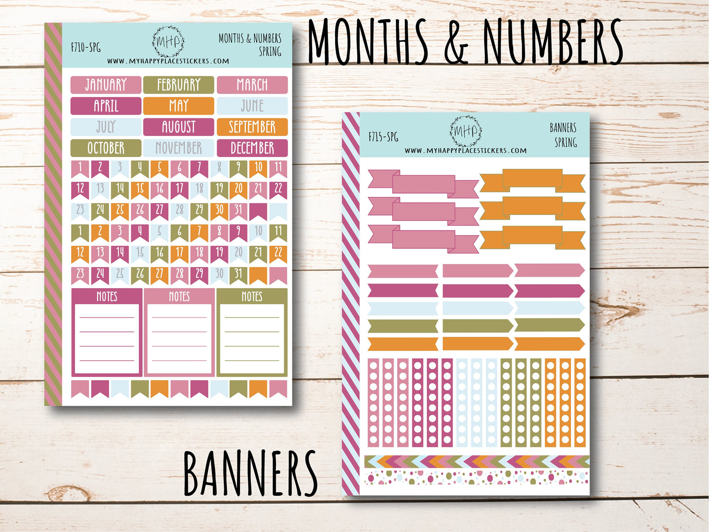 Weekly Kit Sheets "SPRING" Stickers for 7X9 Planners and Bullet Journals