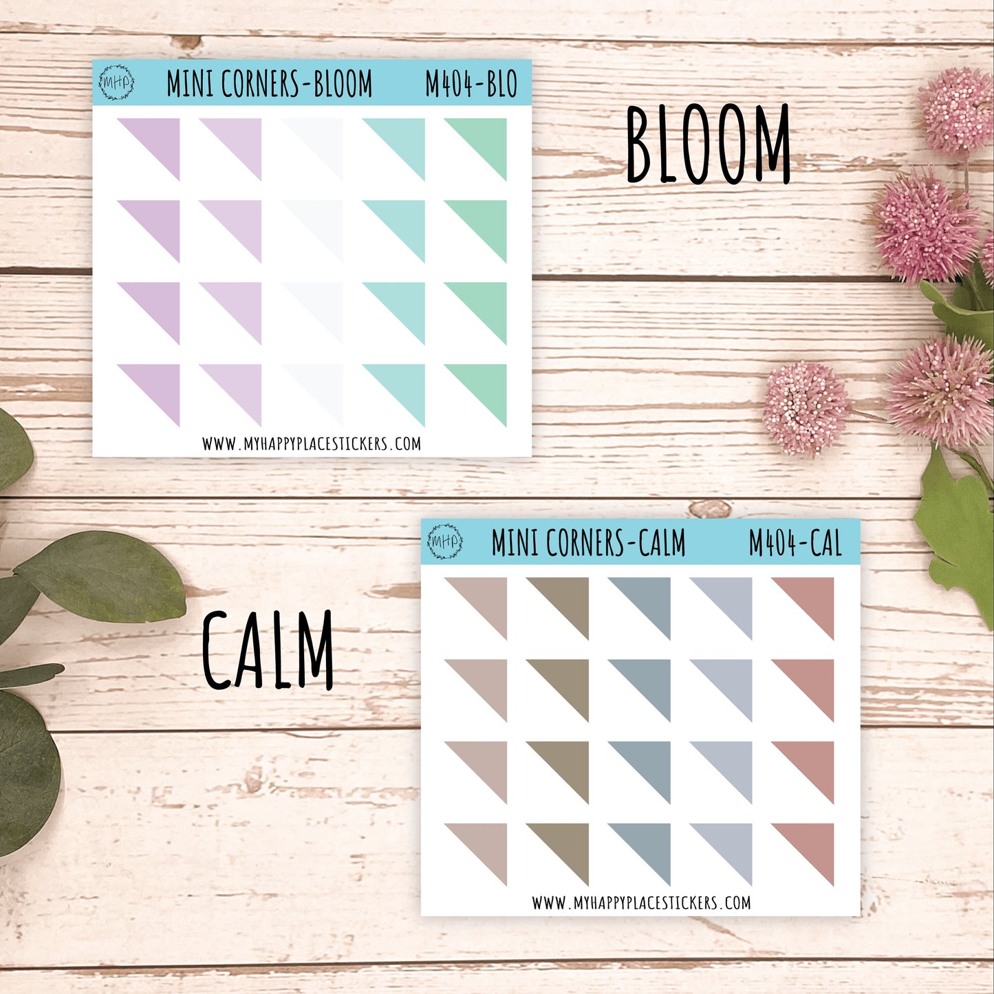 Mini Corner Stickers for Bullet Journals and Planners || M404