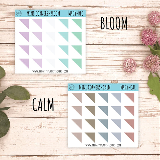 Mini Corner Stickers for Bullet Journals and Planners || M404