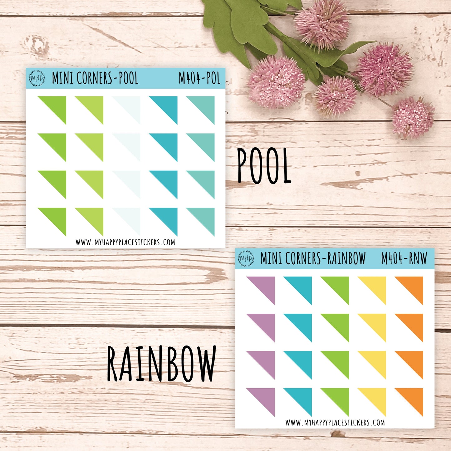 Mini Corner Stickers for Bullet Journals and Planners || M404