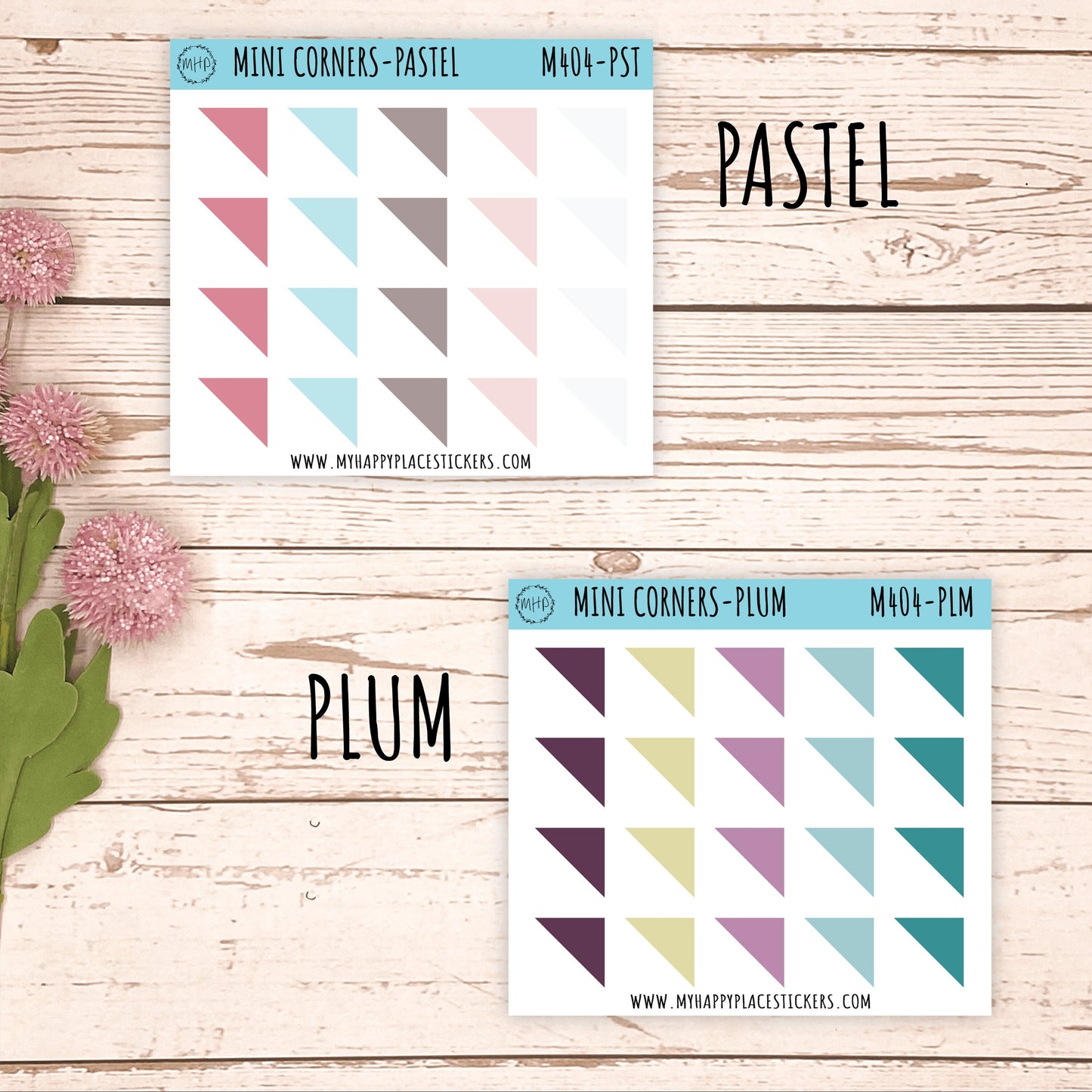 Mini Corner Stickers for Bullet Journals and Planners || M404
