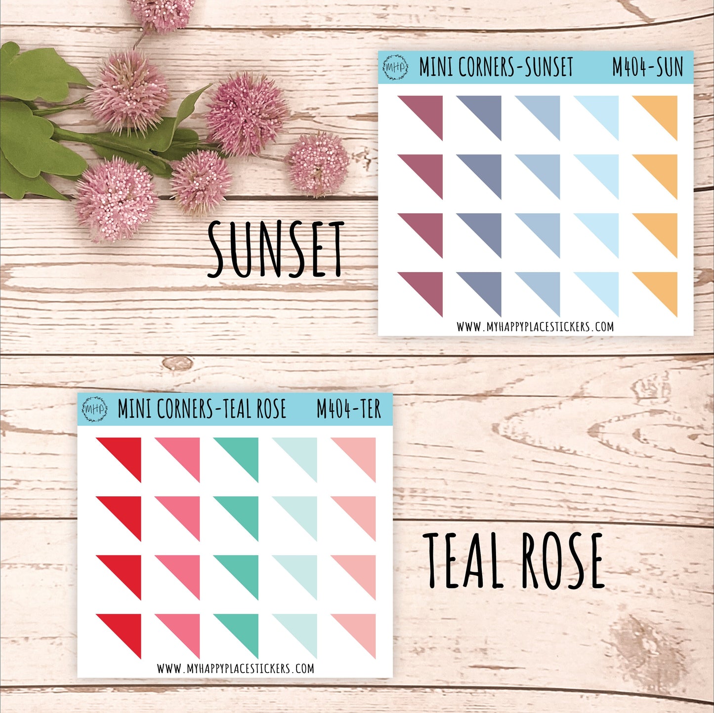Mini Corner Stickers for Bullet Journals and Planners || M404