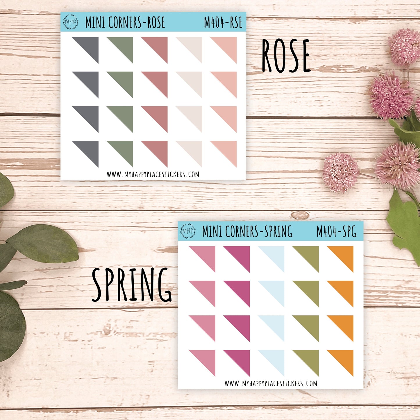 Mini Corner Stickers for Bullet Journals and Planners || M404