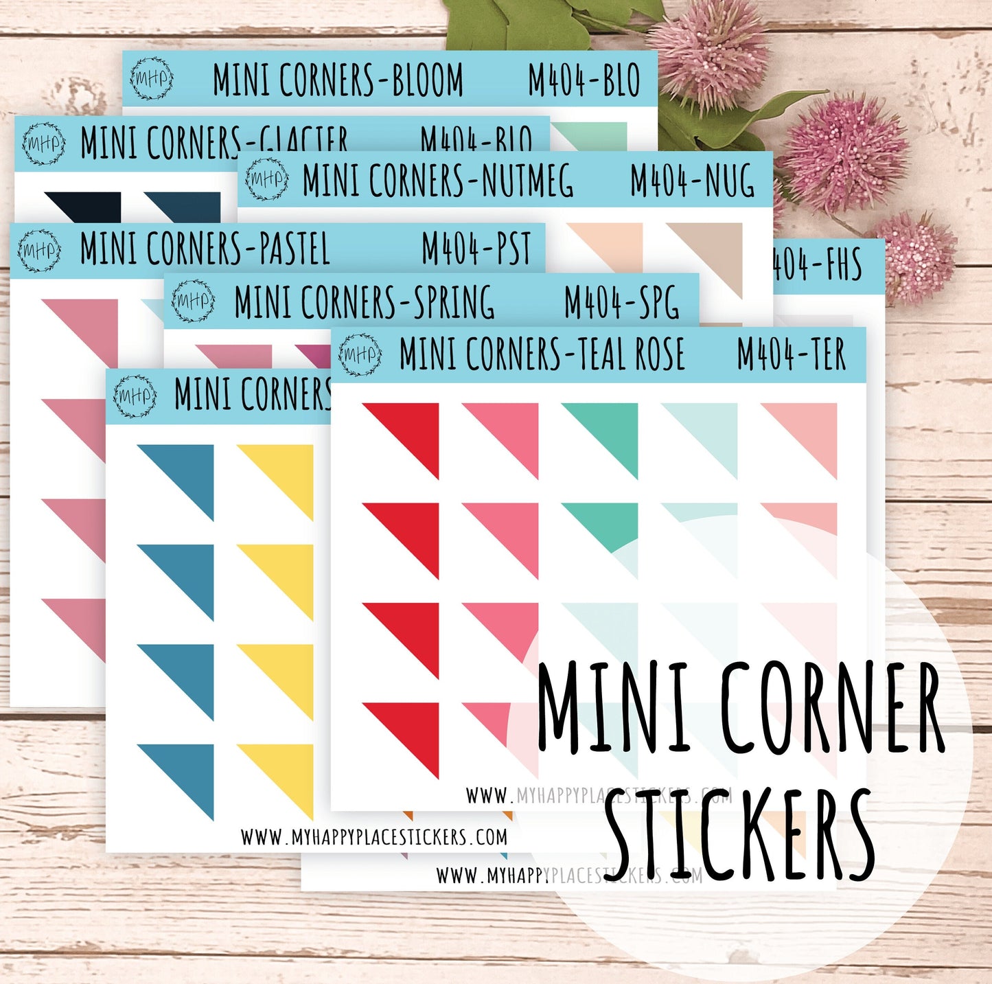 Mini Corner Stickers for Bullet Journals and Planners || M404