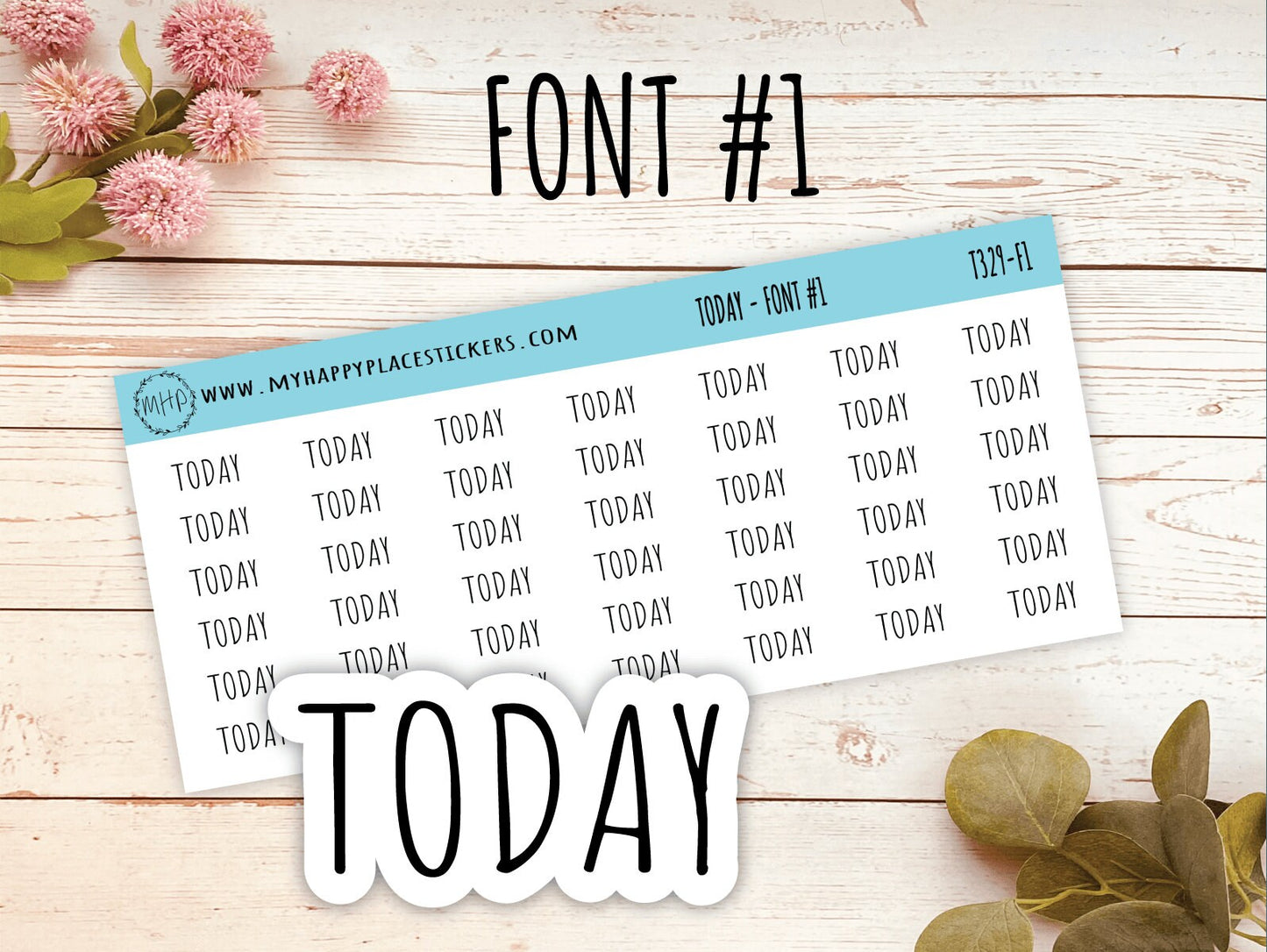 TODAY Planner stickers. Kiss-cut Stickers for Planners and Bullet Journals || T329