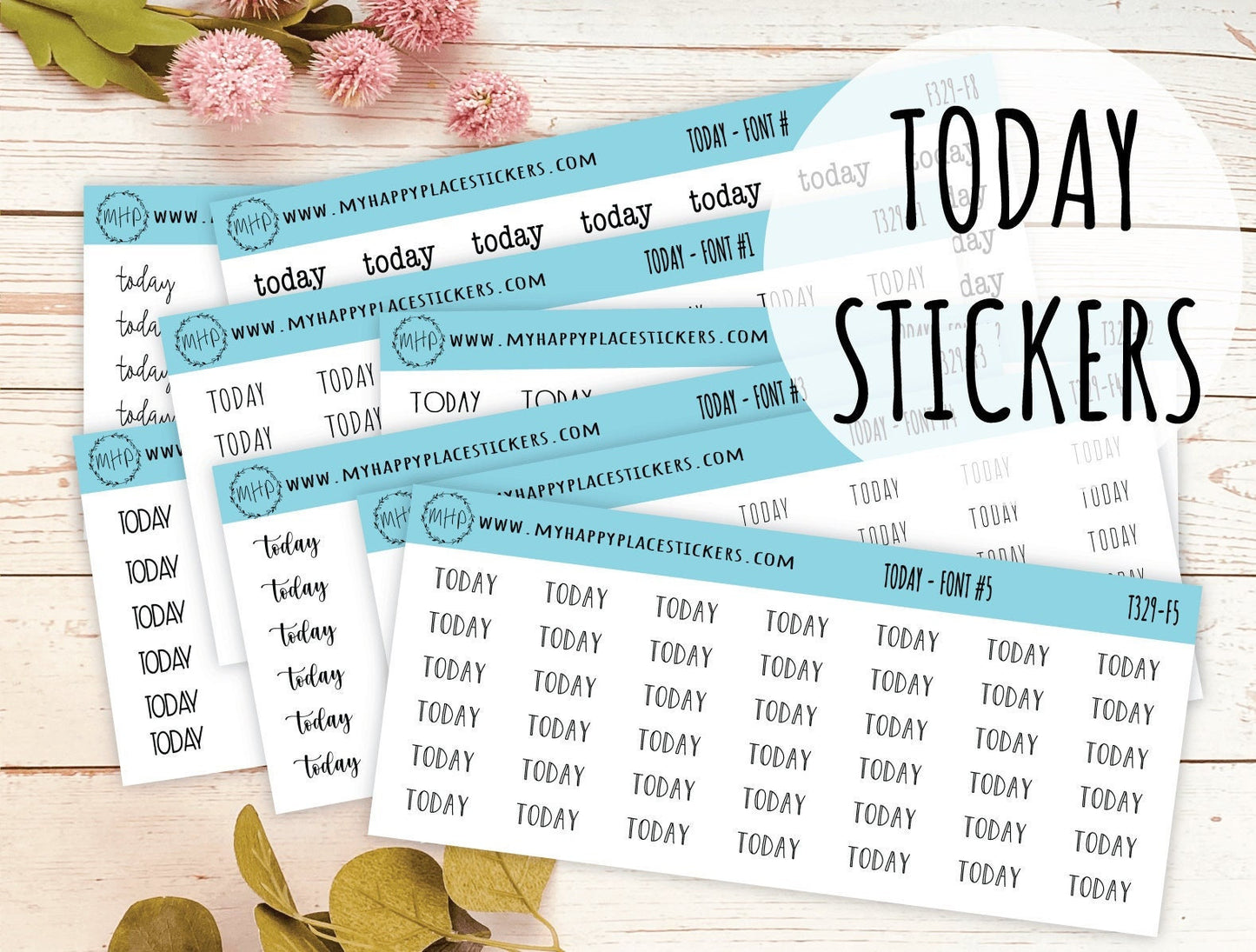TODAY Planner stickers. Kiss-cut Stickers for Planners and Bullet Journals || T329