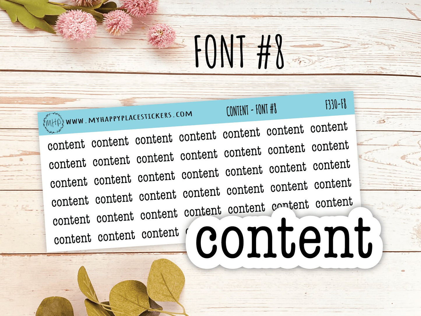 CONTENT Planner stickers. Kiss-cut Stickers for Planners and Bullet Journals || T330