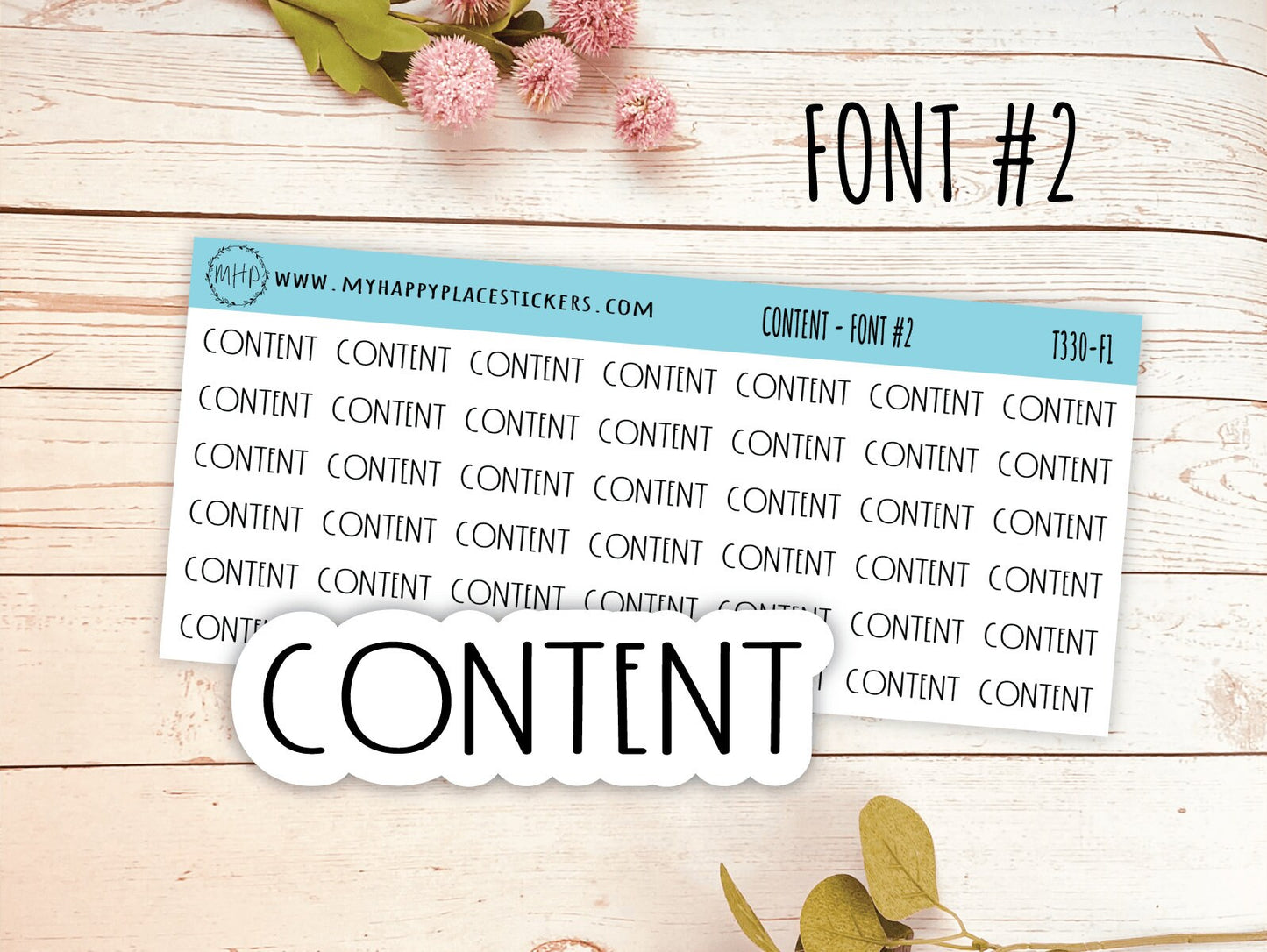CONTENT Planner stickers. Kiss-cut Stickers for Planners and Bullet Journals || T330