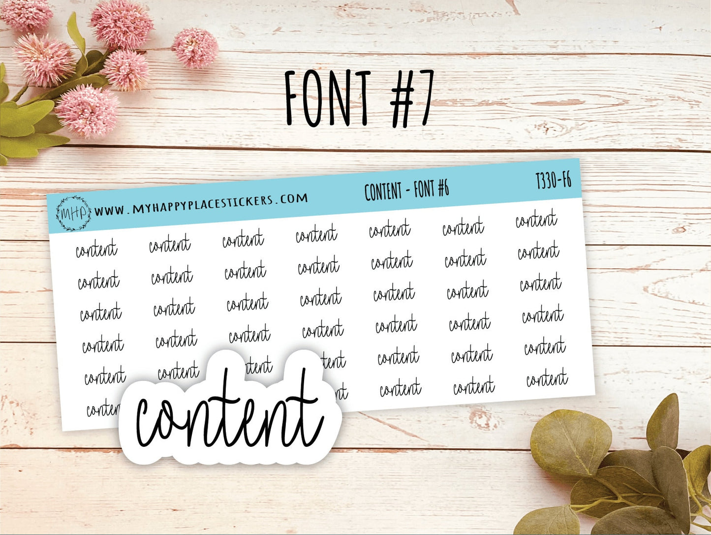CONTENT Planner stickers. Kiss-cut Stickers for Planners and Bullet Journals || T330