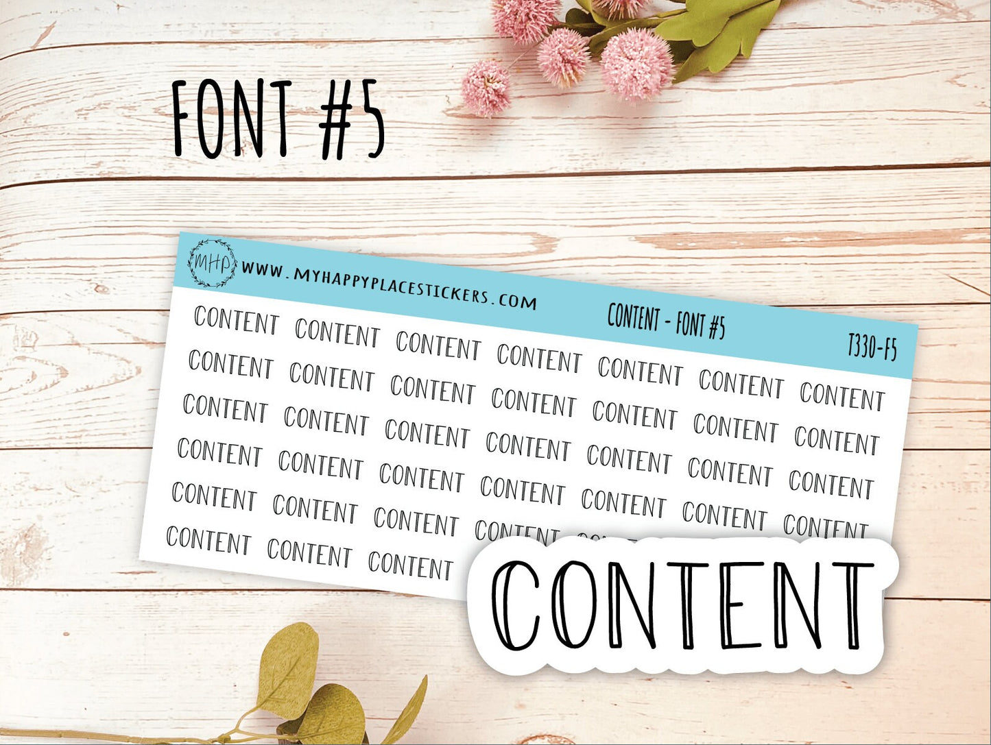 CONTENT Planner stickers. Kiss-cut Stickers for Planners and Bullet Journals || T330
