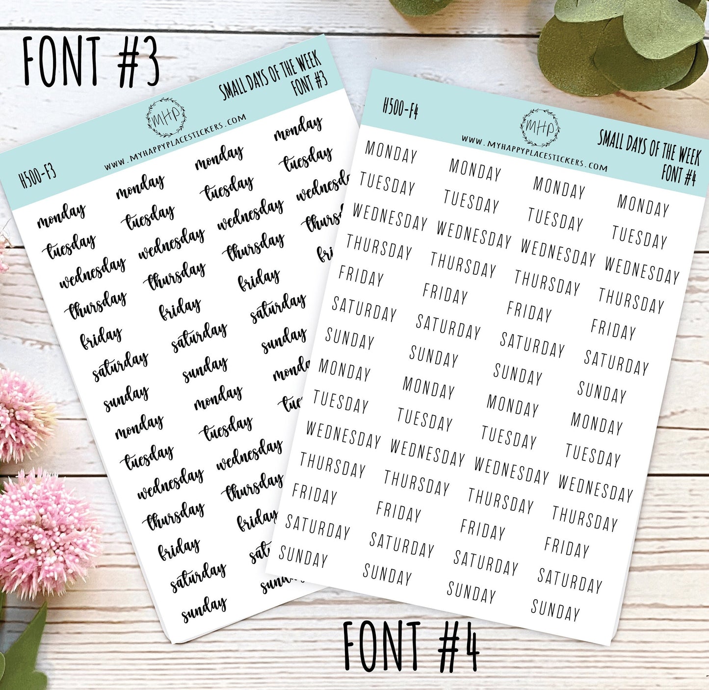 Small Days of the Week Sticker for Planners, Organizers and Bullet Journals. College Planner || H500