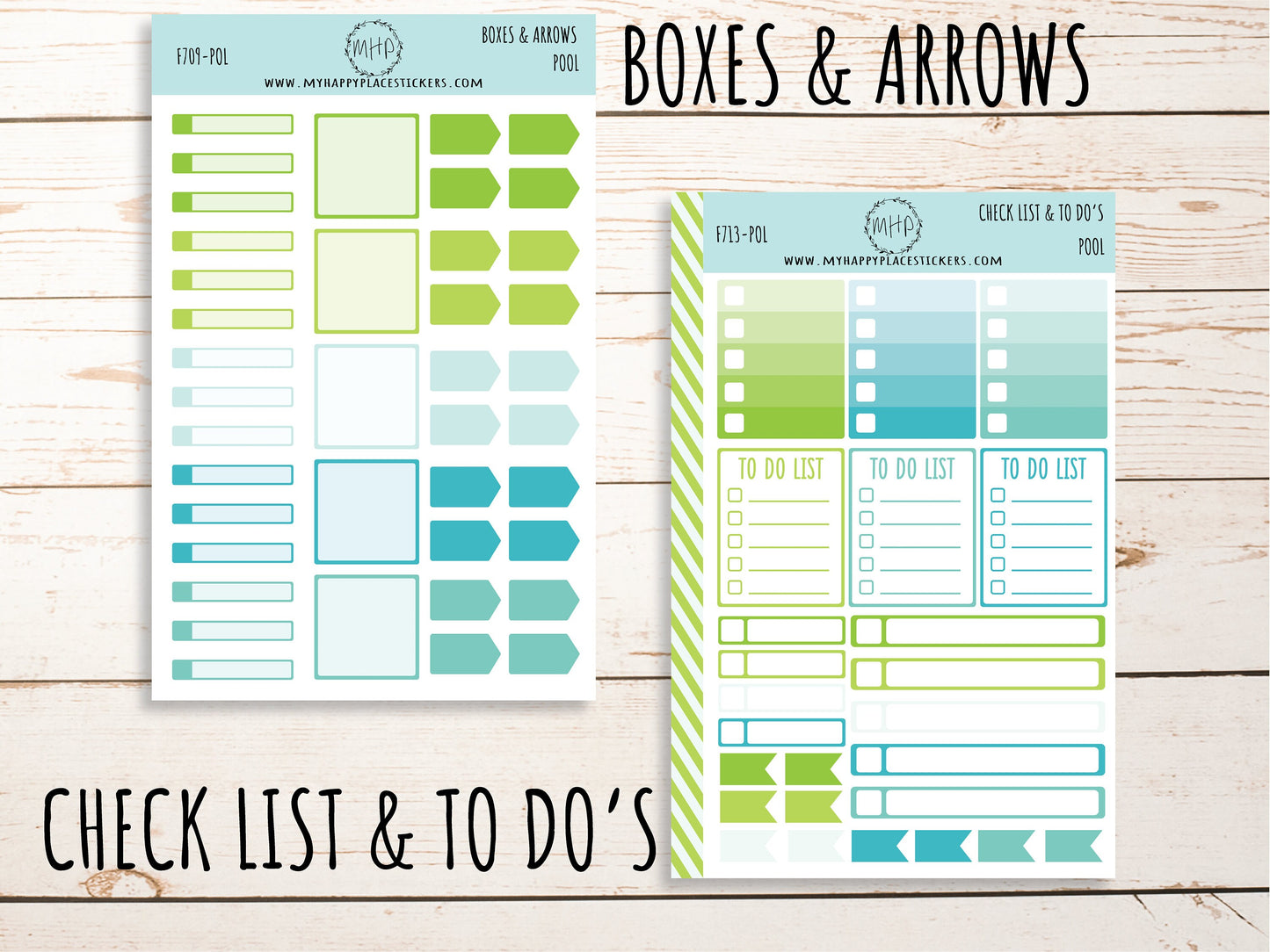 Weekly Kit Sheets "POOL" Stickers for 7X9 Planners and Bullet Journals