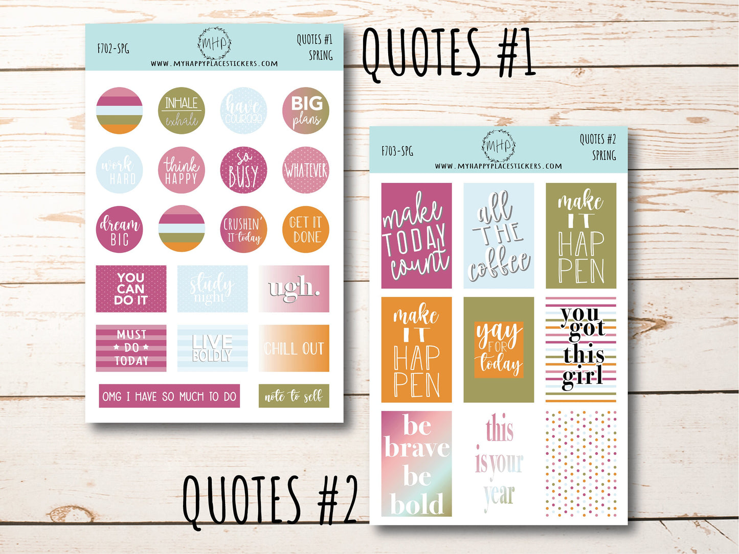 Weekly Kit Sheets "SPRING" Stickers for 7X9 Planners and Bullet Journals