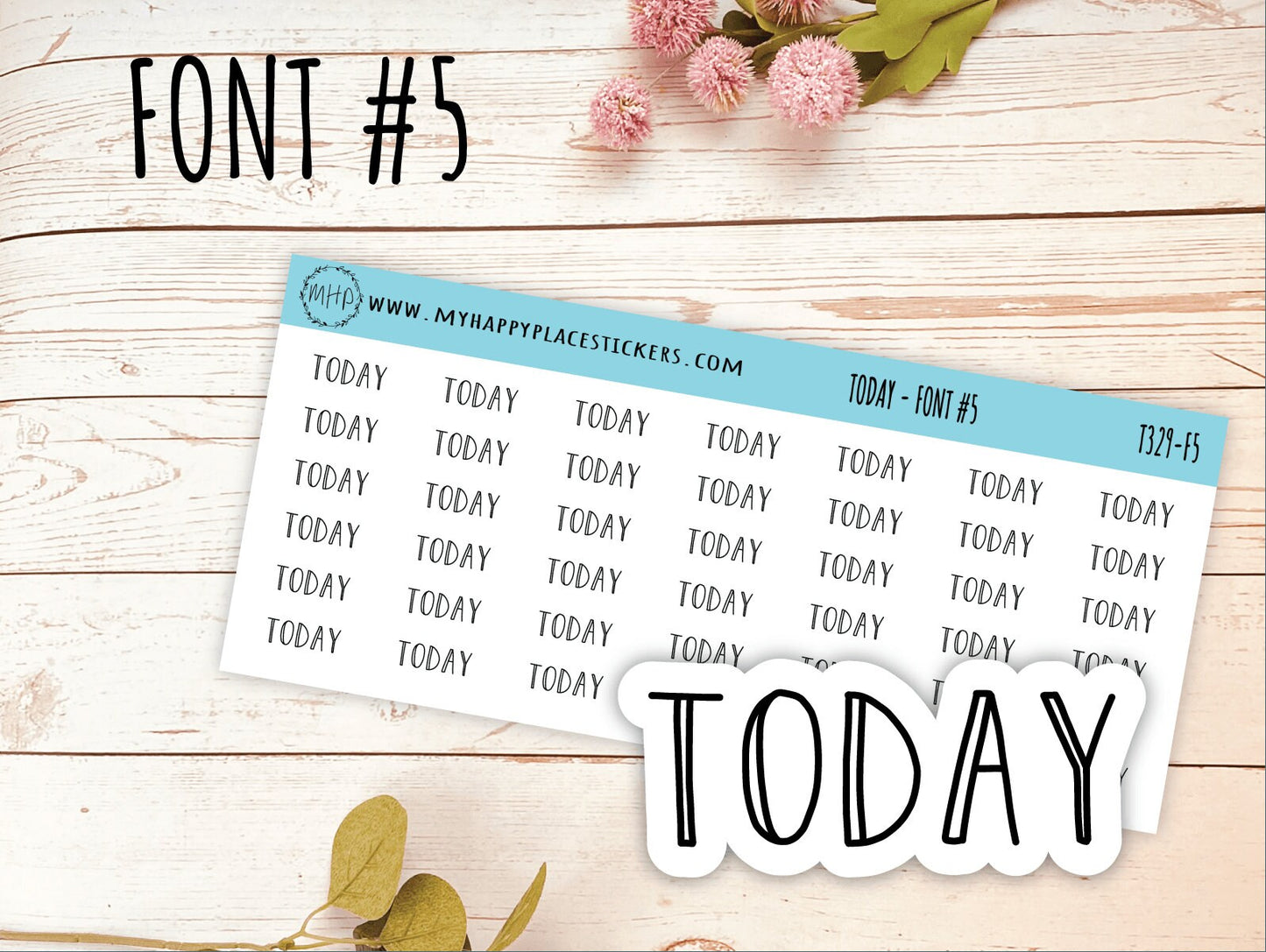 TODAY Planner stickers. Kiss-cut Stickers for Planners and Bullet Journals || T329
