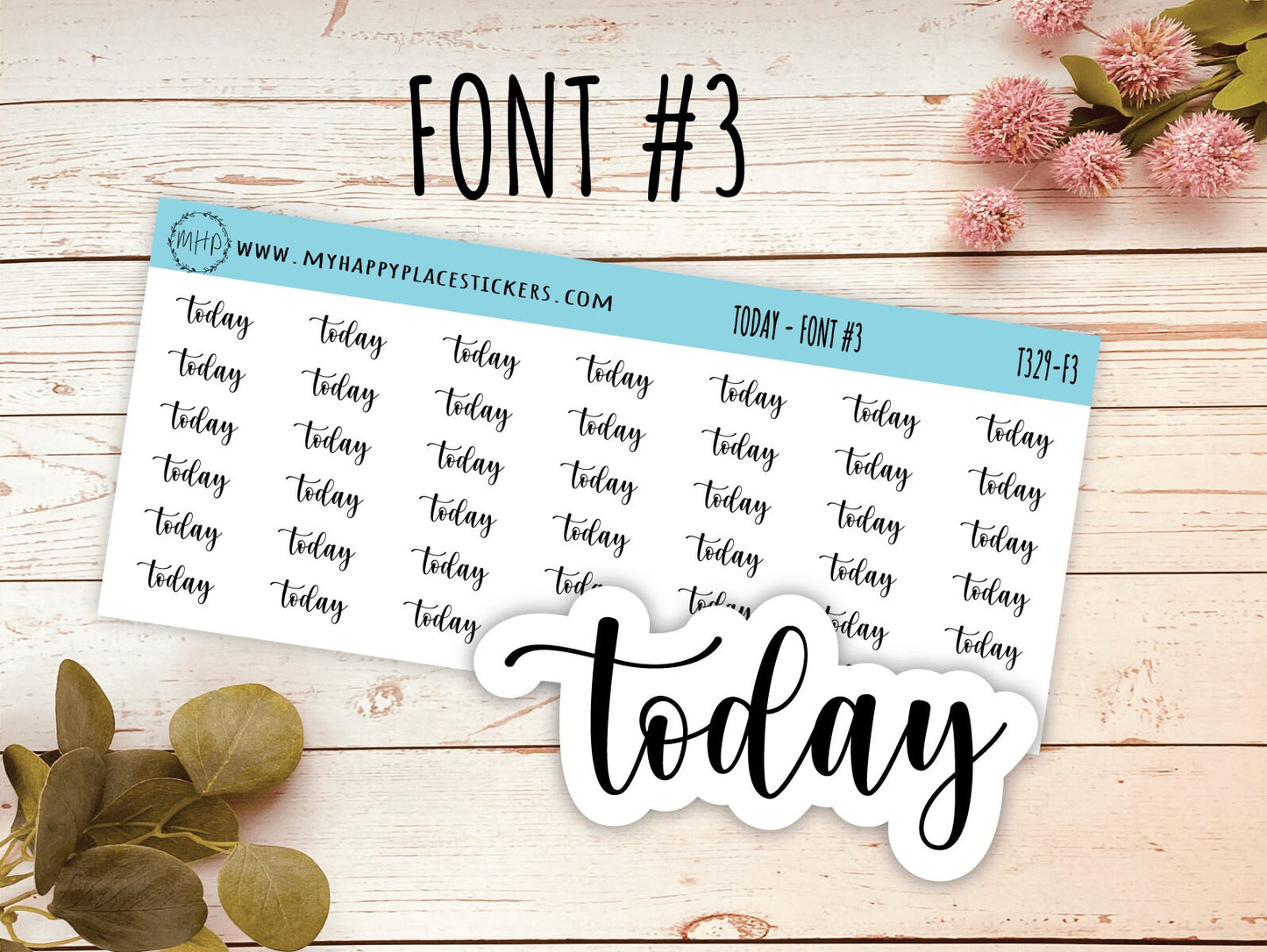 TODAY Planner stickers. Kiss-cut Stickers for Planners and Bullet Journals || T329