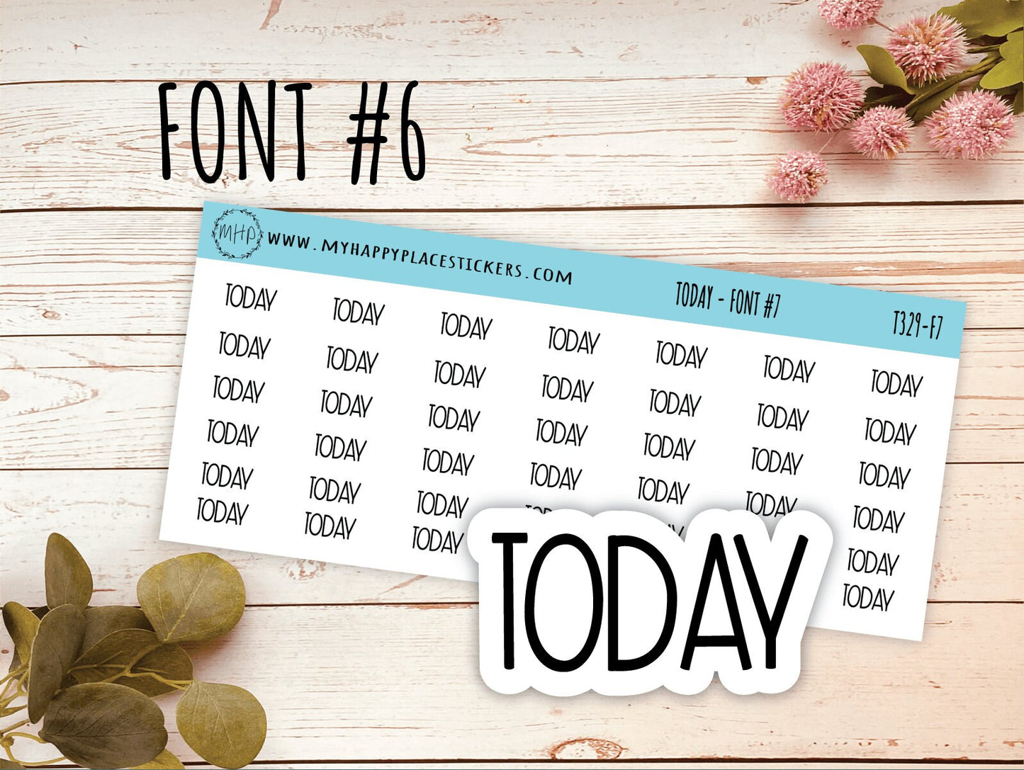 TODAY Planner stickers. Kiss-cut Stickers for Planners and Bullet Journals || T329