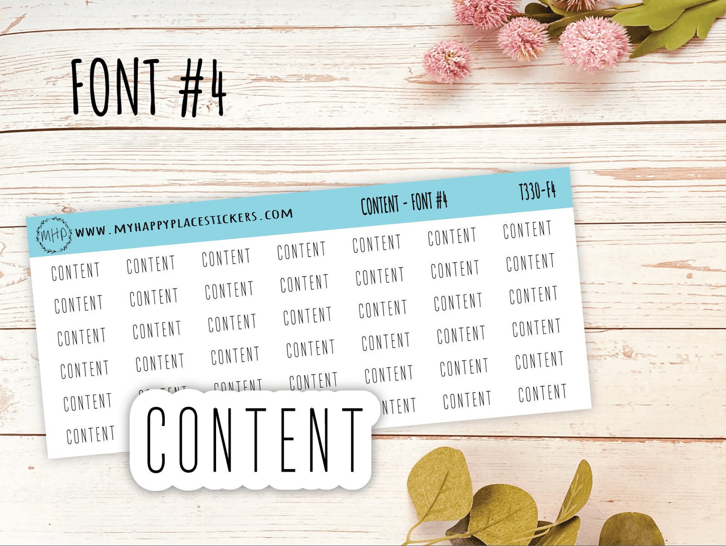CONTENT Planner stickers. Kiss-cut Stickers for Planners and Bullet Journals || T330