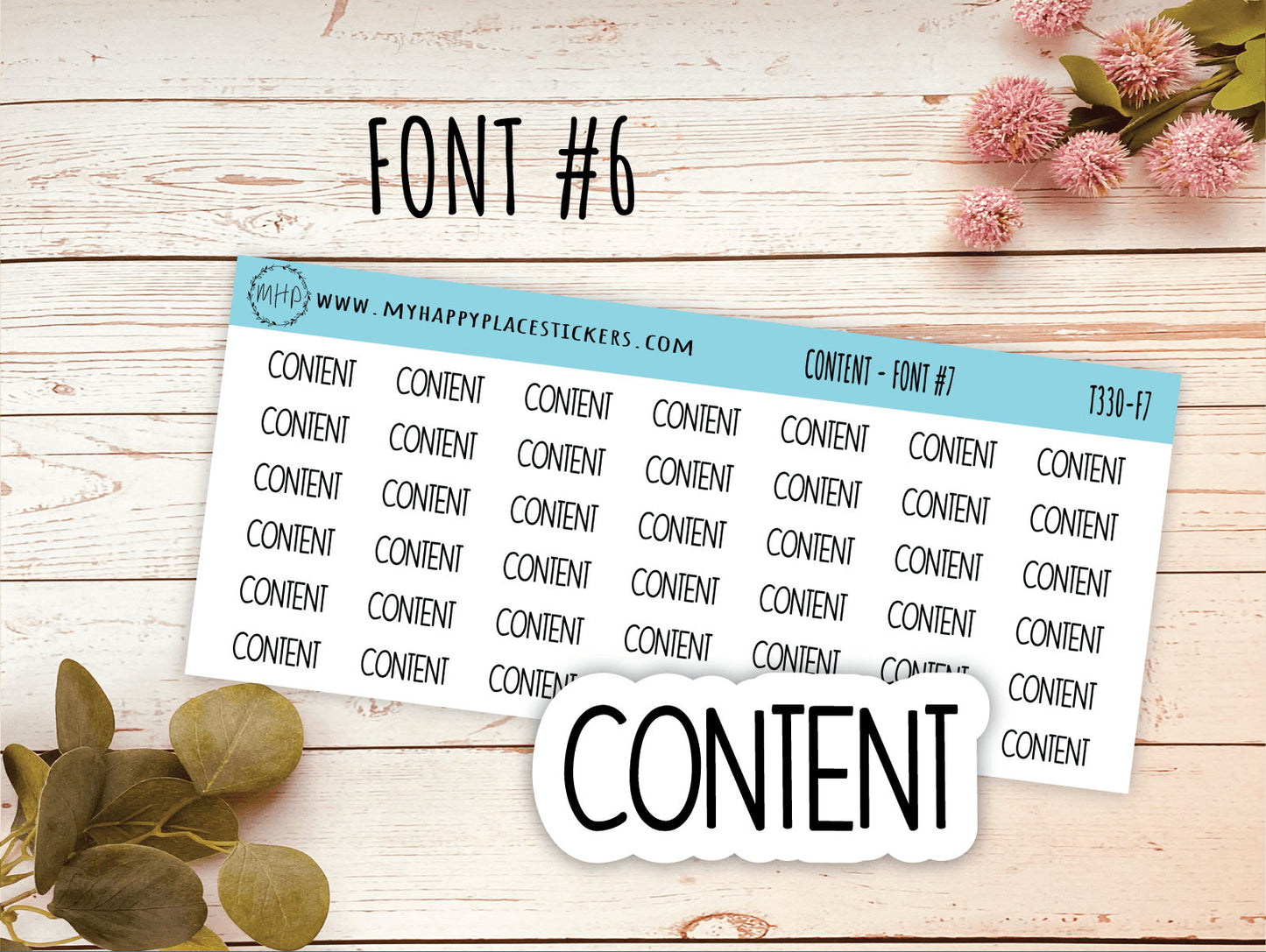 CONTENT Planner stickers. Kiss-cut Stickers for Planners and Bullet Journals || T330