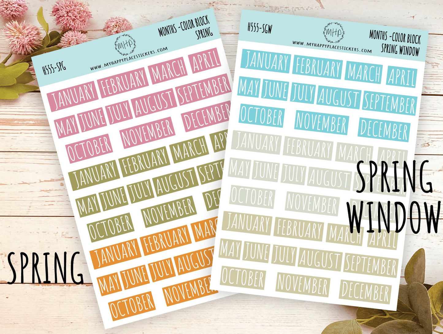 Month Stickers. Color Month Stickers. Header Month Stickers || H555