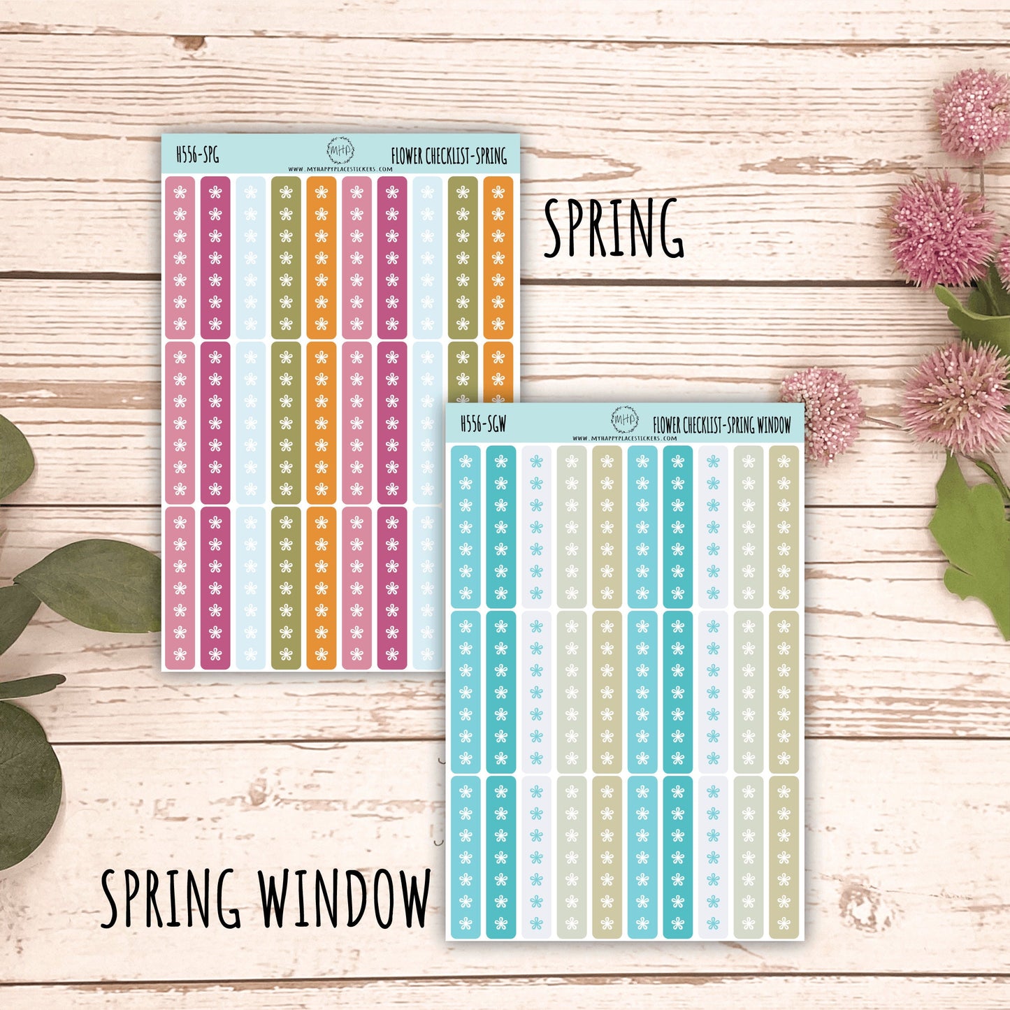 FLOWER Checklist Stickers for Planners and Bullet Journals || H556