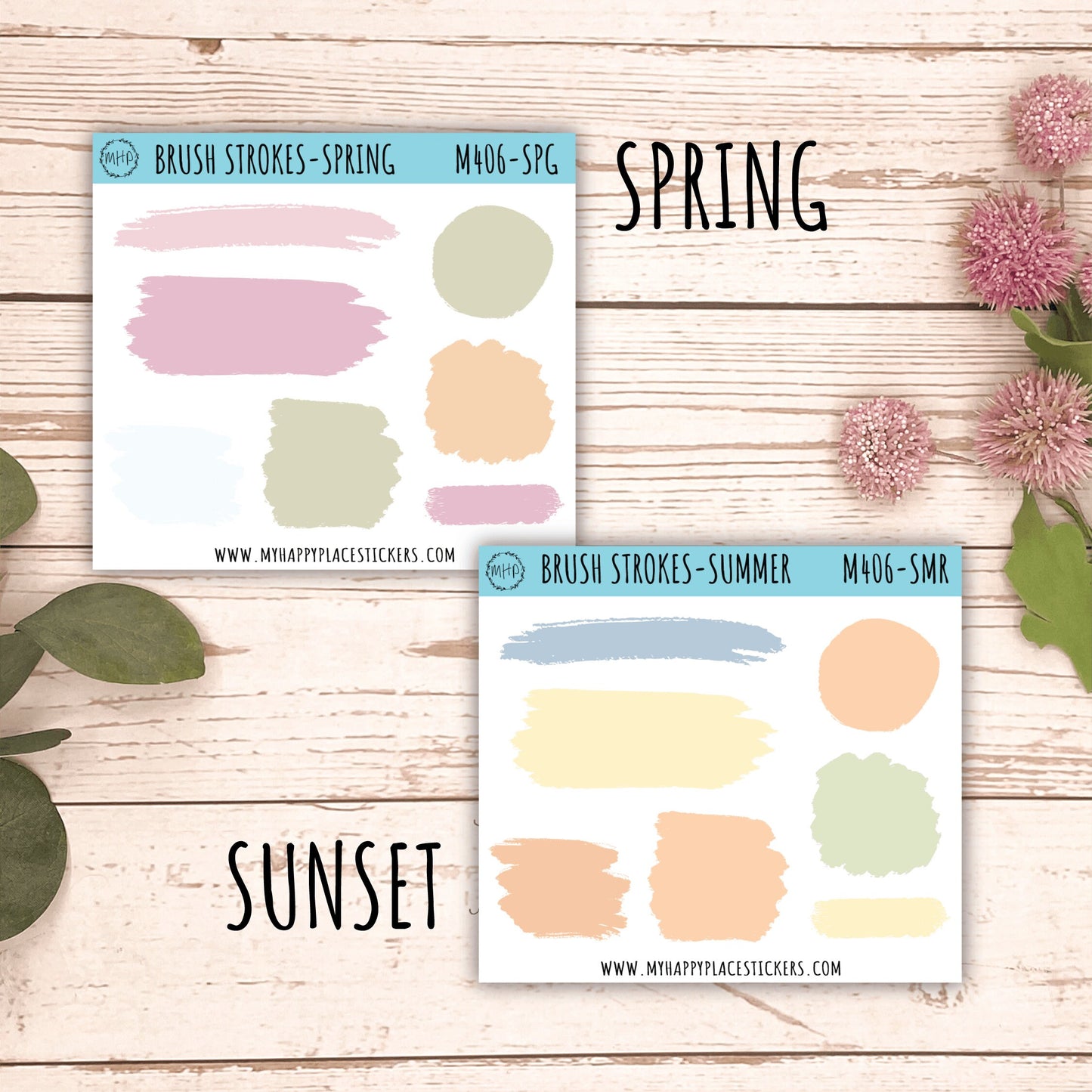 Brush Strokes Stickers for Planners and Journals. Journaling Stickers || M406
