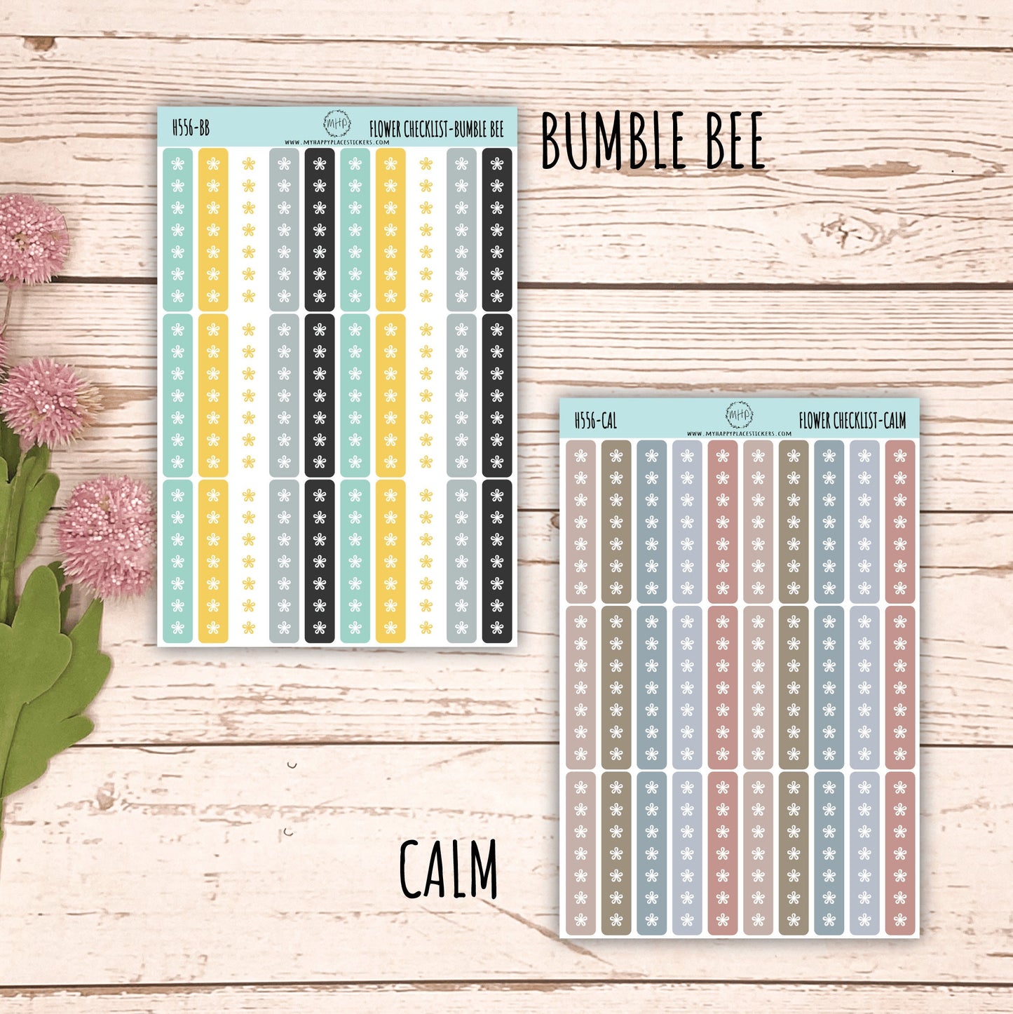 FLOWER Checklist Stickers for Planners and Bullet Journals || H556