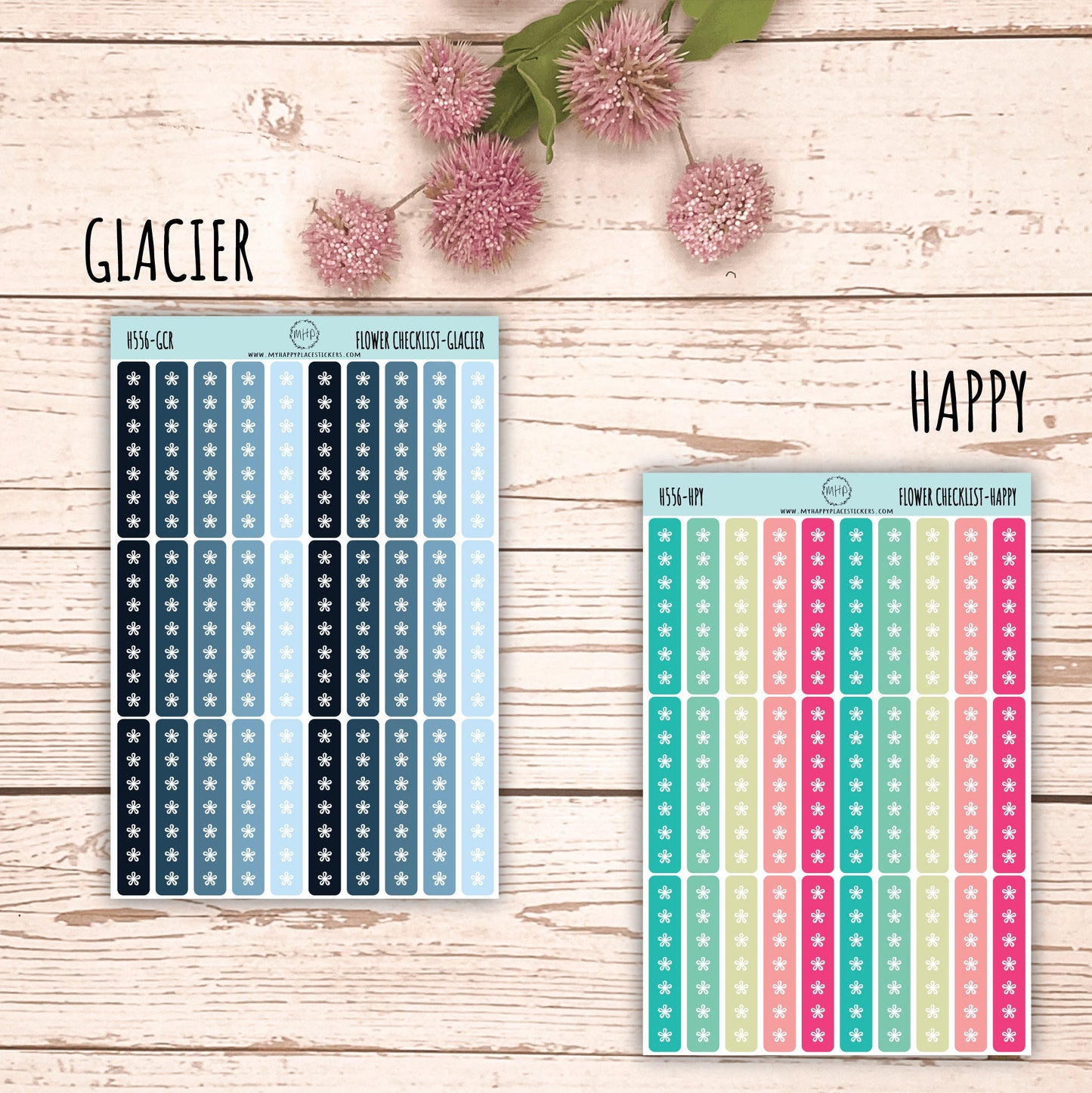 FLOWER Checklist Stickers for Planners and Bullet Journals || H556