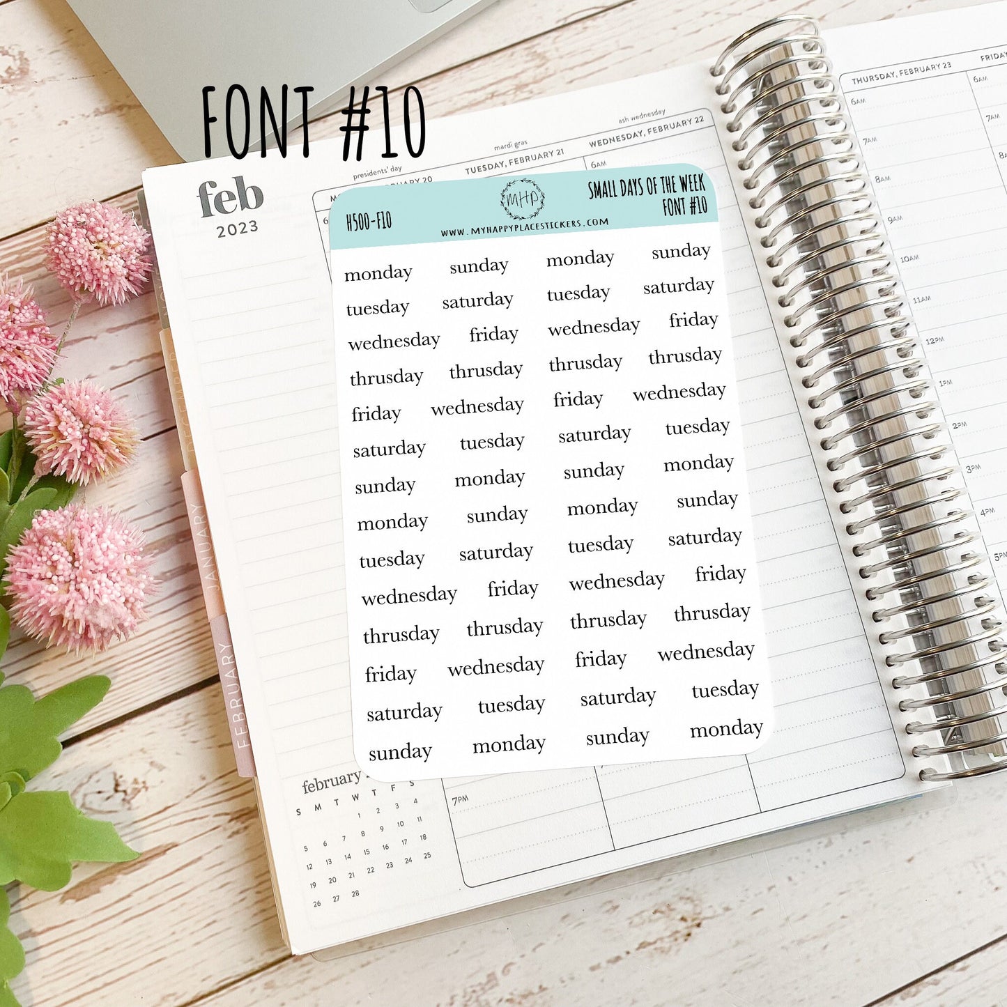 Small Days of the Week Sticker for Planners, Organizers and Bullet Journals. College Planner || H500