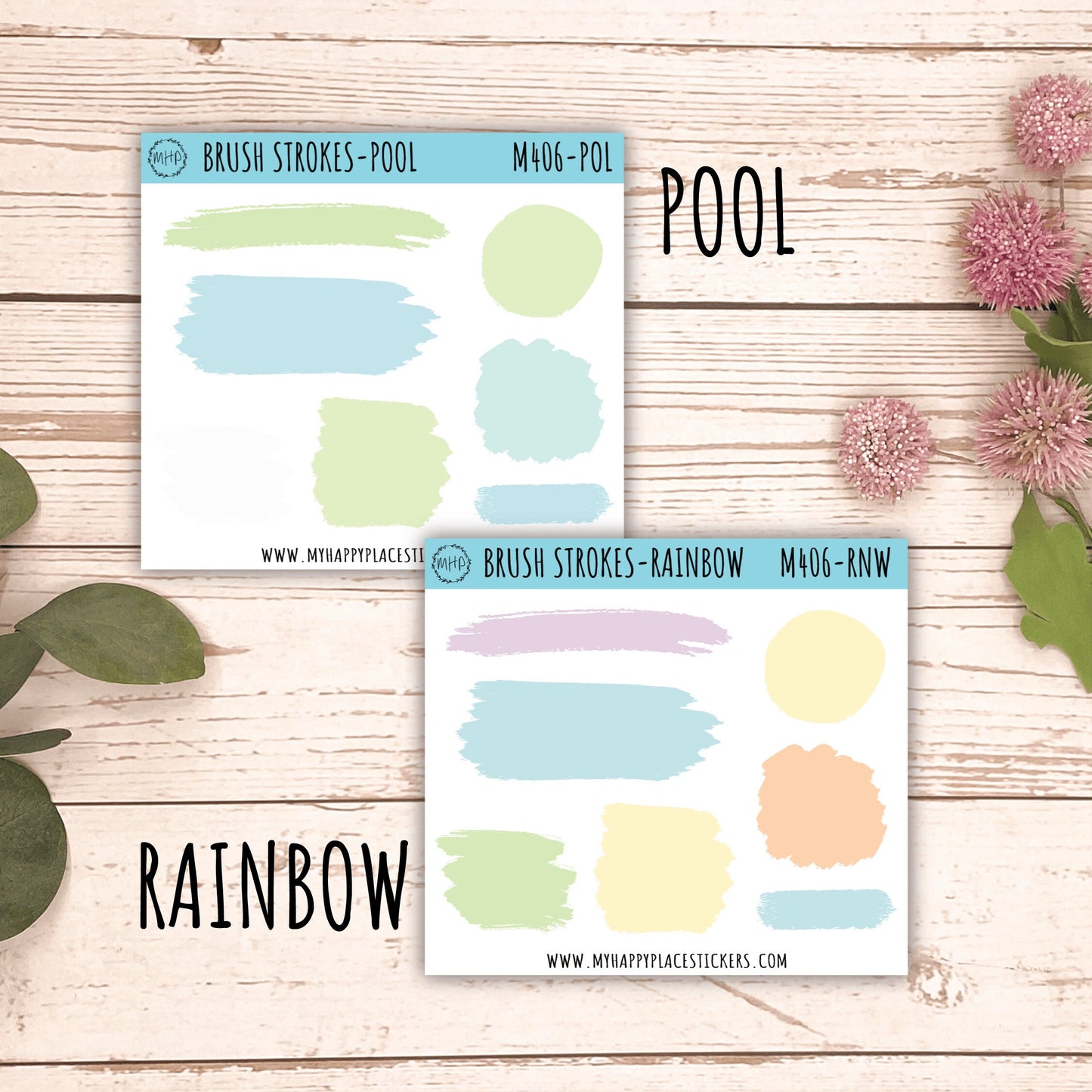 Brush Strokes Stickers for Planners and Journals. Journaling Stickers || M406