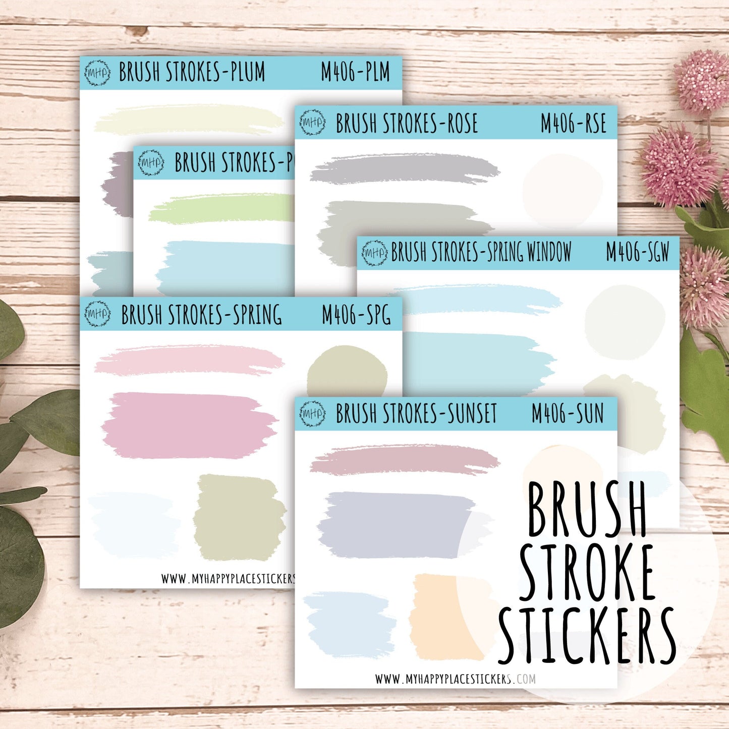 Brush Strokes Stickers for Planners and Journals. Journaling Stickers || M406