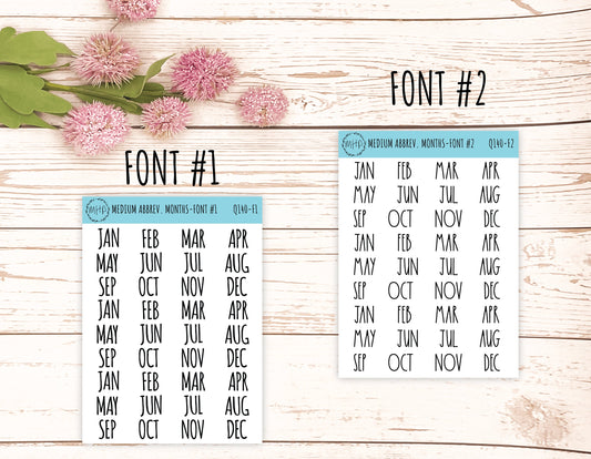 Medium Abbreviated Month Stickers for Bullet Journals and Planners || Q140