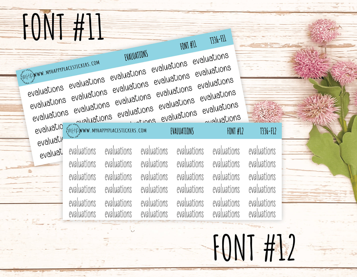EVALUATIONS Planner Stickers for Bullet Journals, College Planner, School Planner, Teacher Planner, and Homeschool Planner || T336
