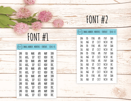 Small Abbreviated Month Stickers for Bullet Journals and Planners || Q141