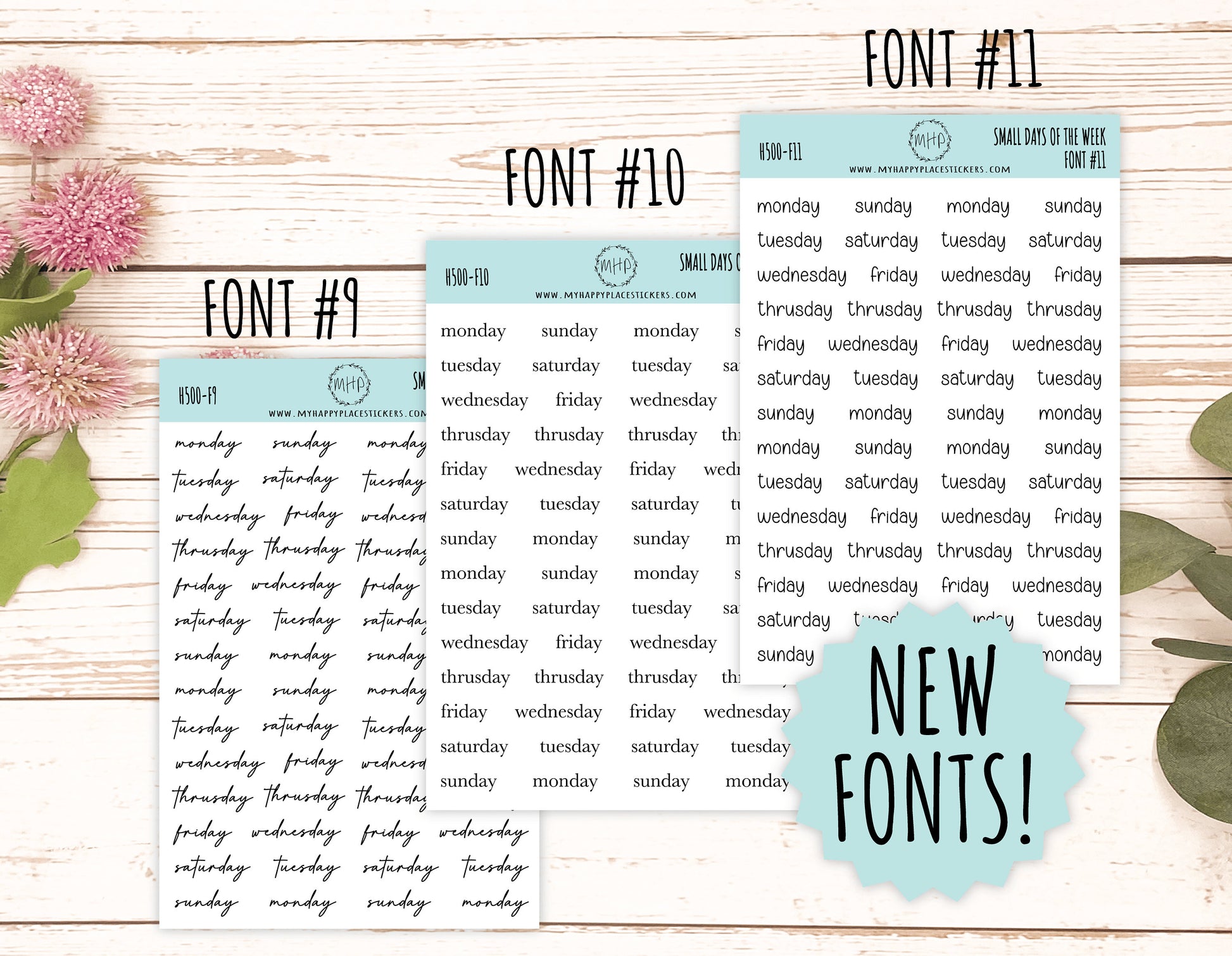 Small Days of the Week Sticker for Planners, Organizers and Bullet Journals. College Planner || H500