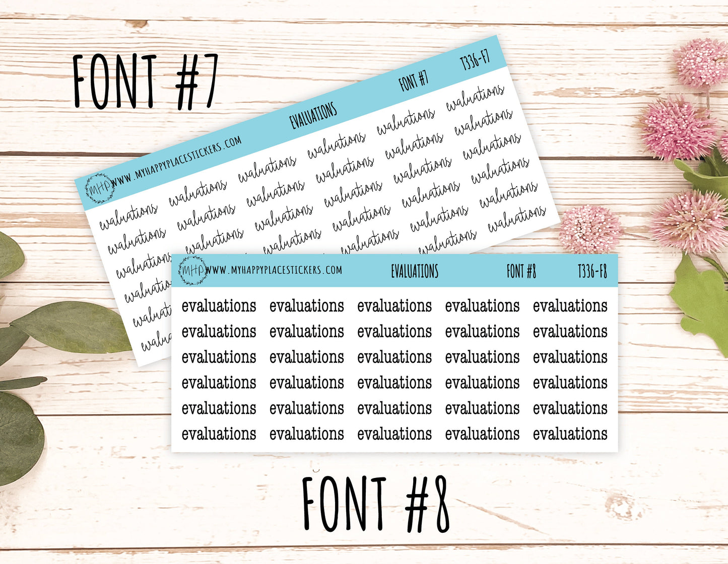 EVALUATIONS Planner Stickers for Bullet Journals, College Planner, School Planner, Teacher Planner, and Homeschool Planner || T336