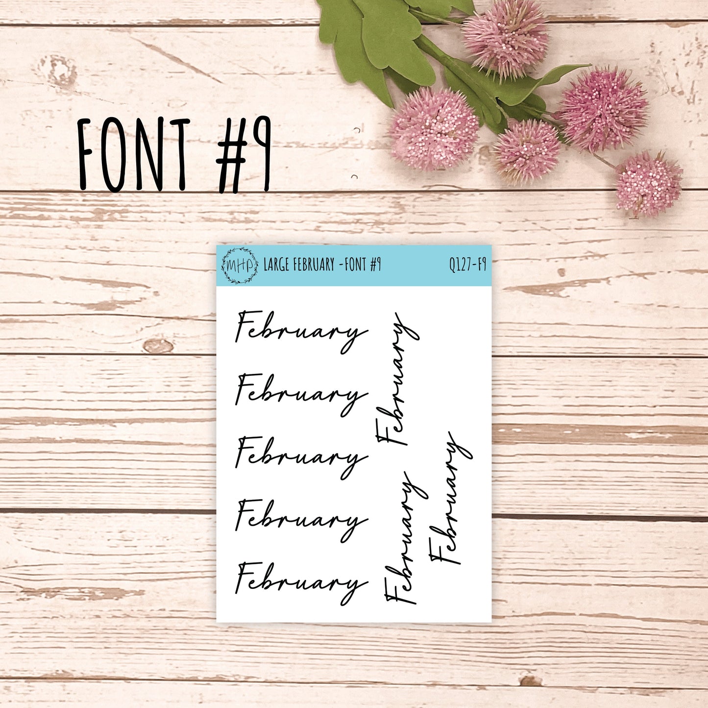 Large FEBRUARY Stickers for Planners, Organizers, Bullet Journals. Perfect for EC and Classic HP. 12 Fonts to Choose From || Q127
