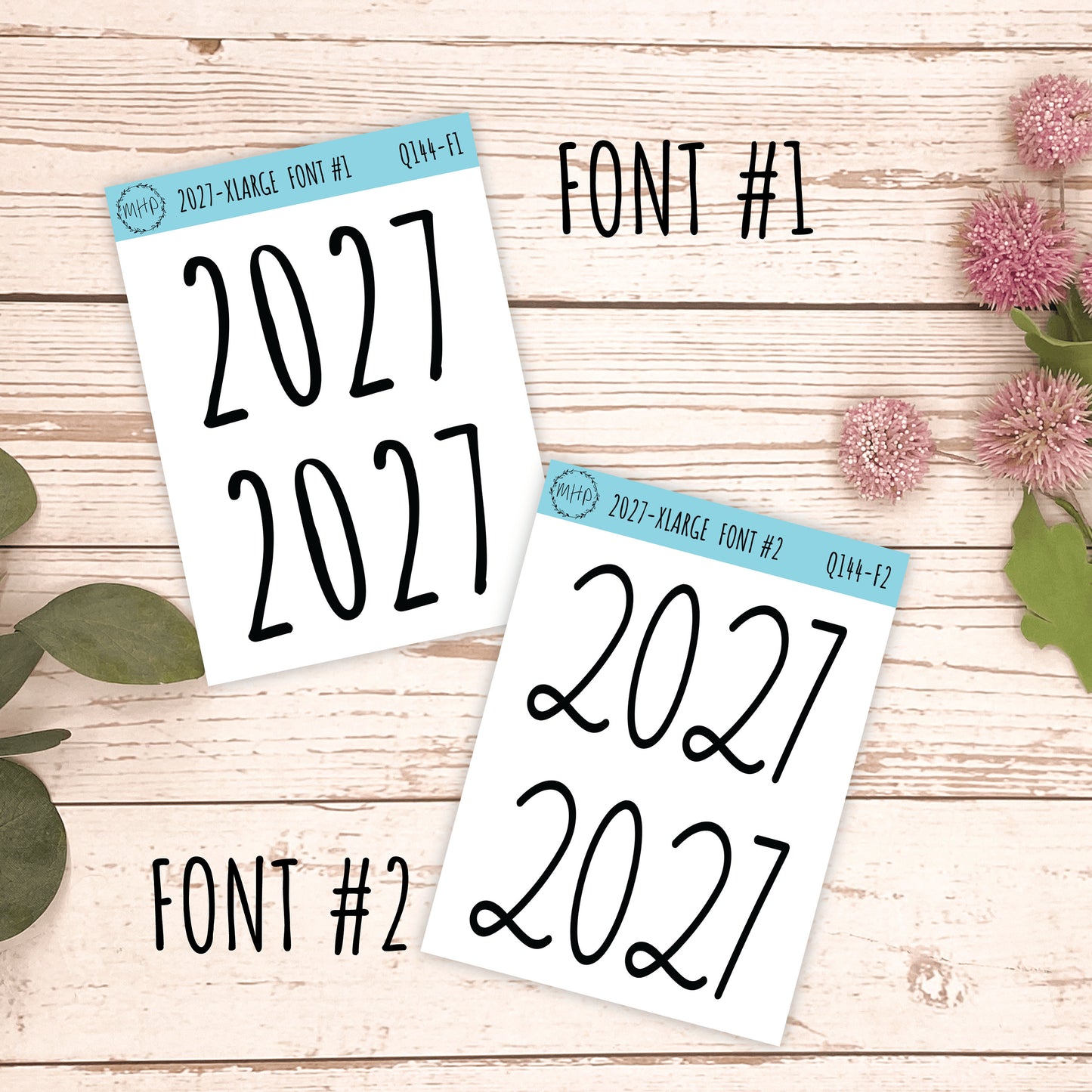 X Large 2027 Year Stickers for Planners, Bullet Journals, College Planner. Gold, Silver and Rose Gold Foil || Q144