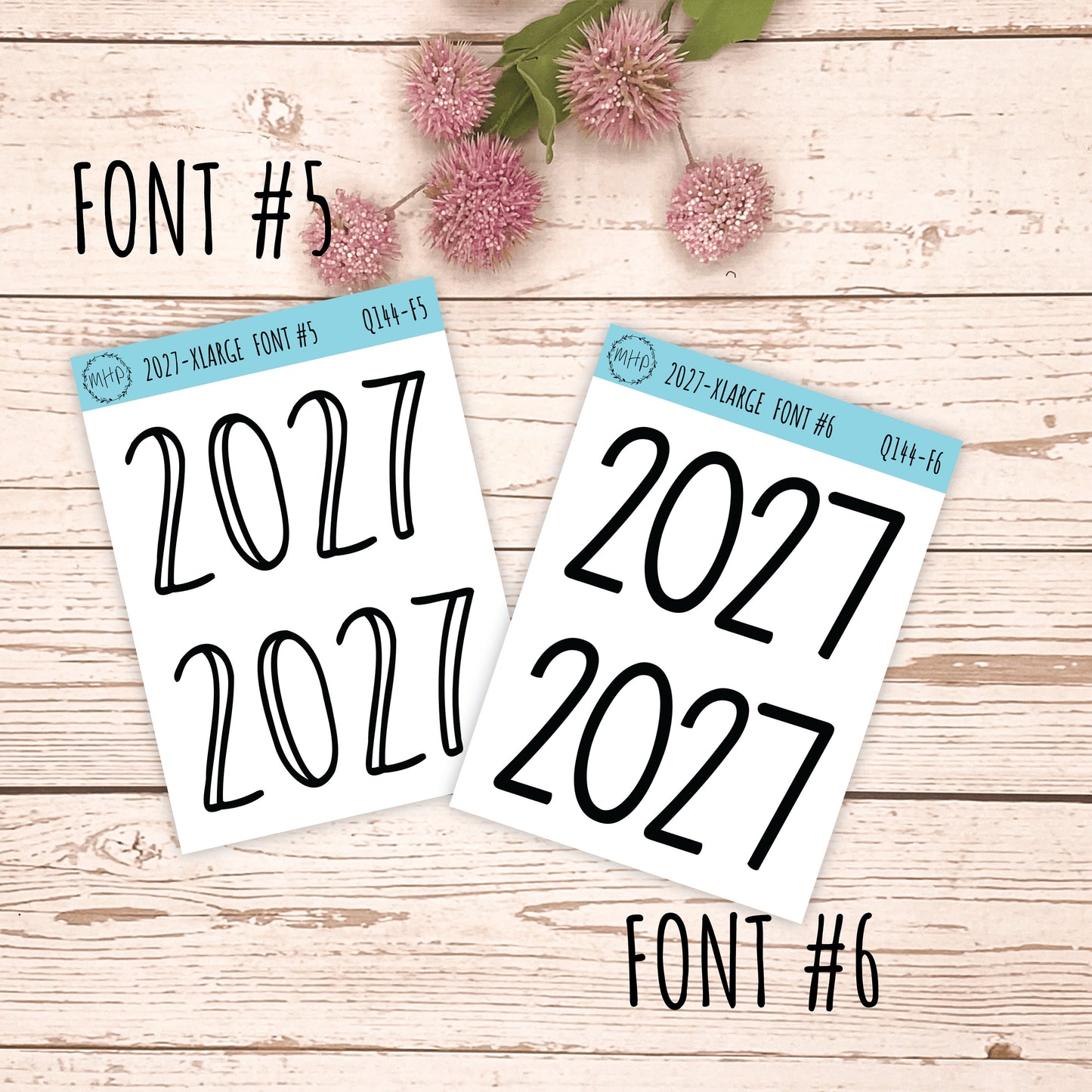 X Large 2027 Year Stickers for Planners, Bullet Journals, College Planner. Gold, Silver and Rose Gold Foil || Q144