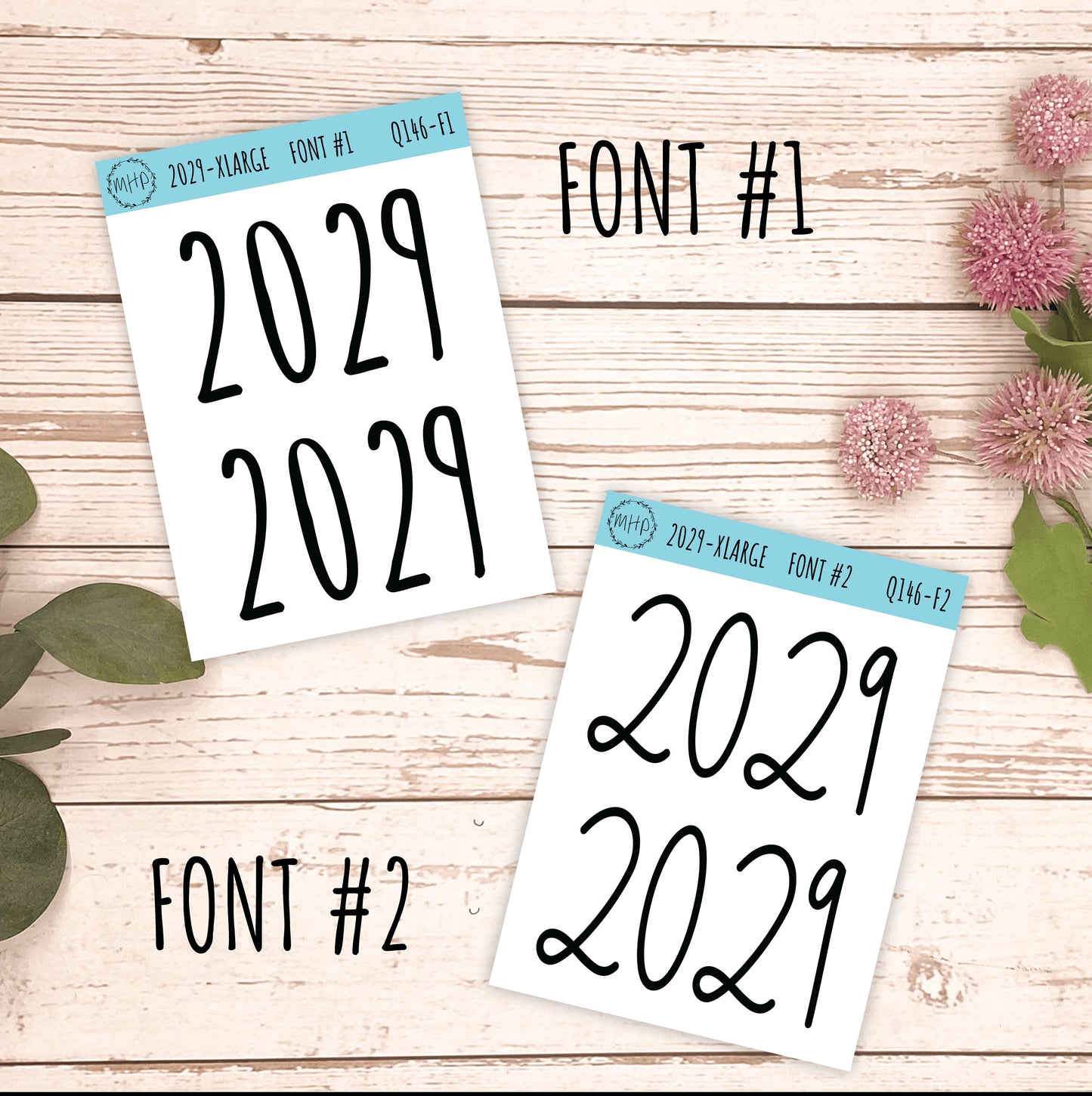 X Large 2029 Year Stickers for Planners, Bullet Journals, College Planner. Gold, Silver and Rose Gold Foil || Q146