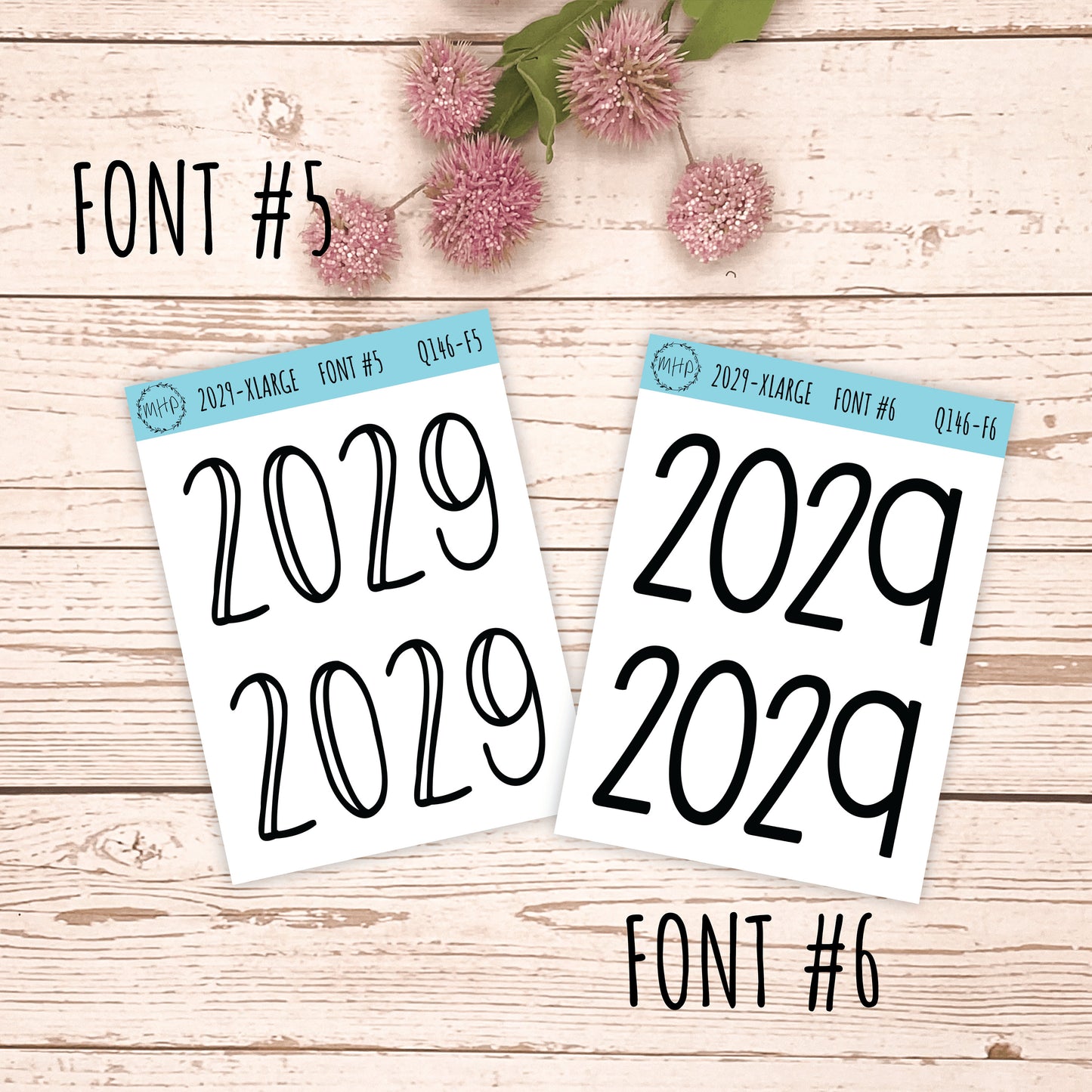 X Large 2029 Year Stickers for Planners, Bullet Journals, College Planner. Gold, Silver and Rose Gold Foil || Q146