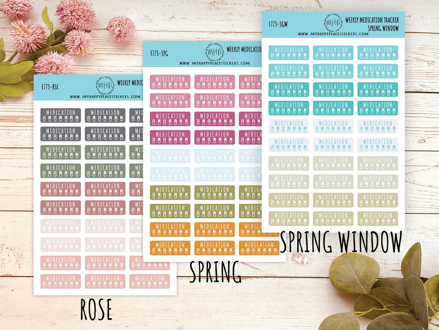 Weekly Medication Tracker. Planner Stickers for Bullet Journals. Habit Tracker Stickers || F773