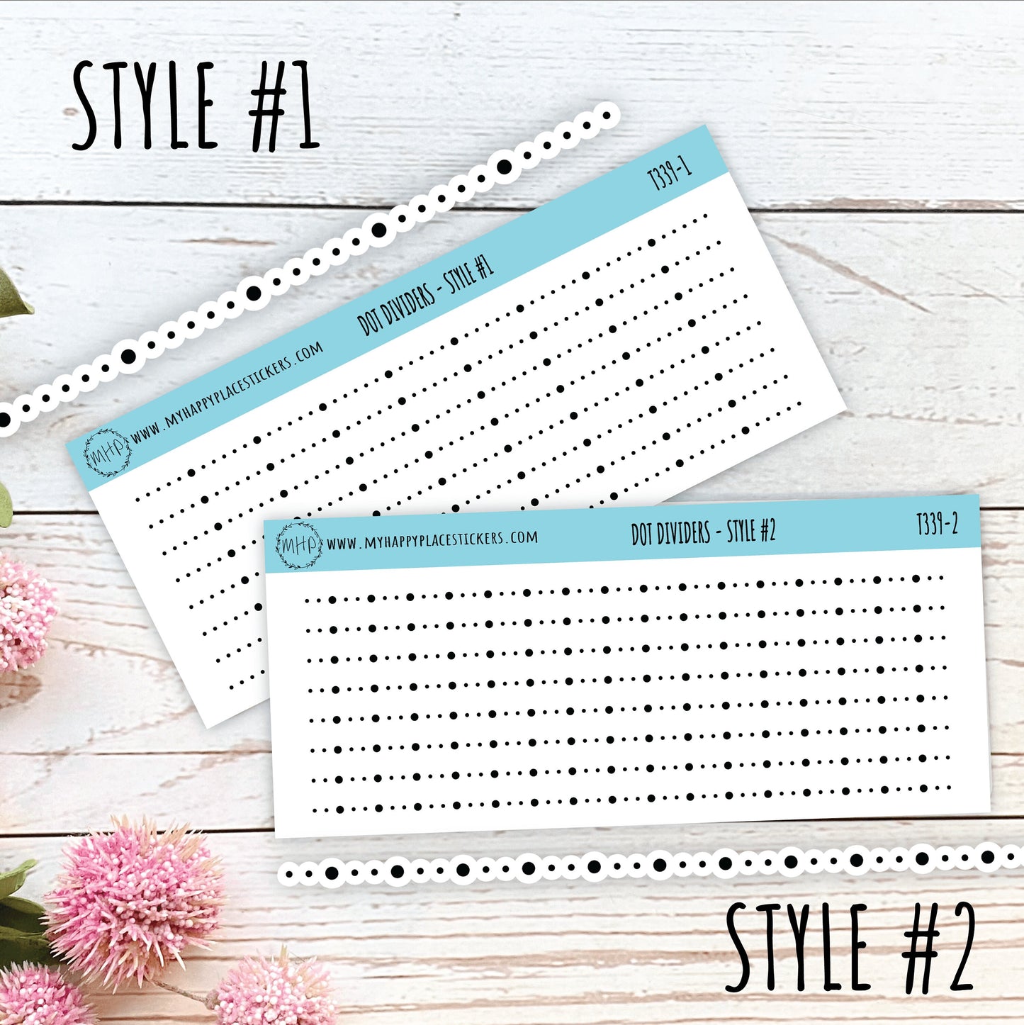 Dotted Divider Stickers. Decorative Sticker for Planners. Foiled Stickers || T339