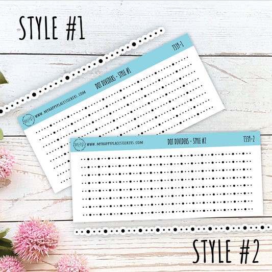 Dotted Divider Stickers. Decorative Sticker for Planners. Foiled Stickers || T339
