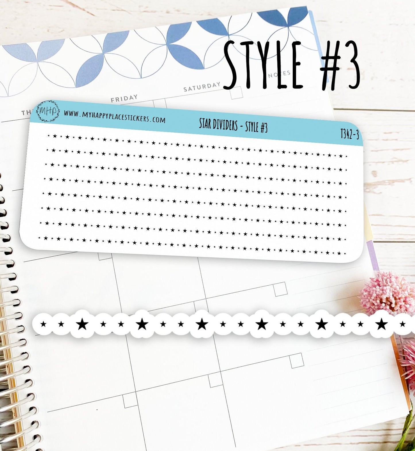 Stars Divider Stickers. Decorative Sticker for Planners. Foiled Stickers || T342