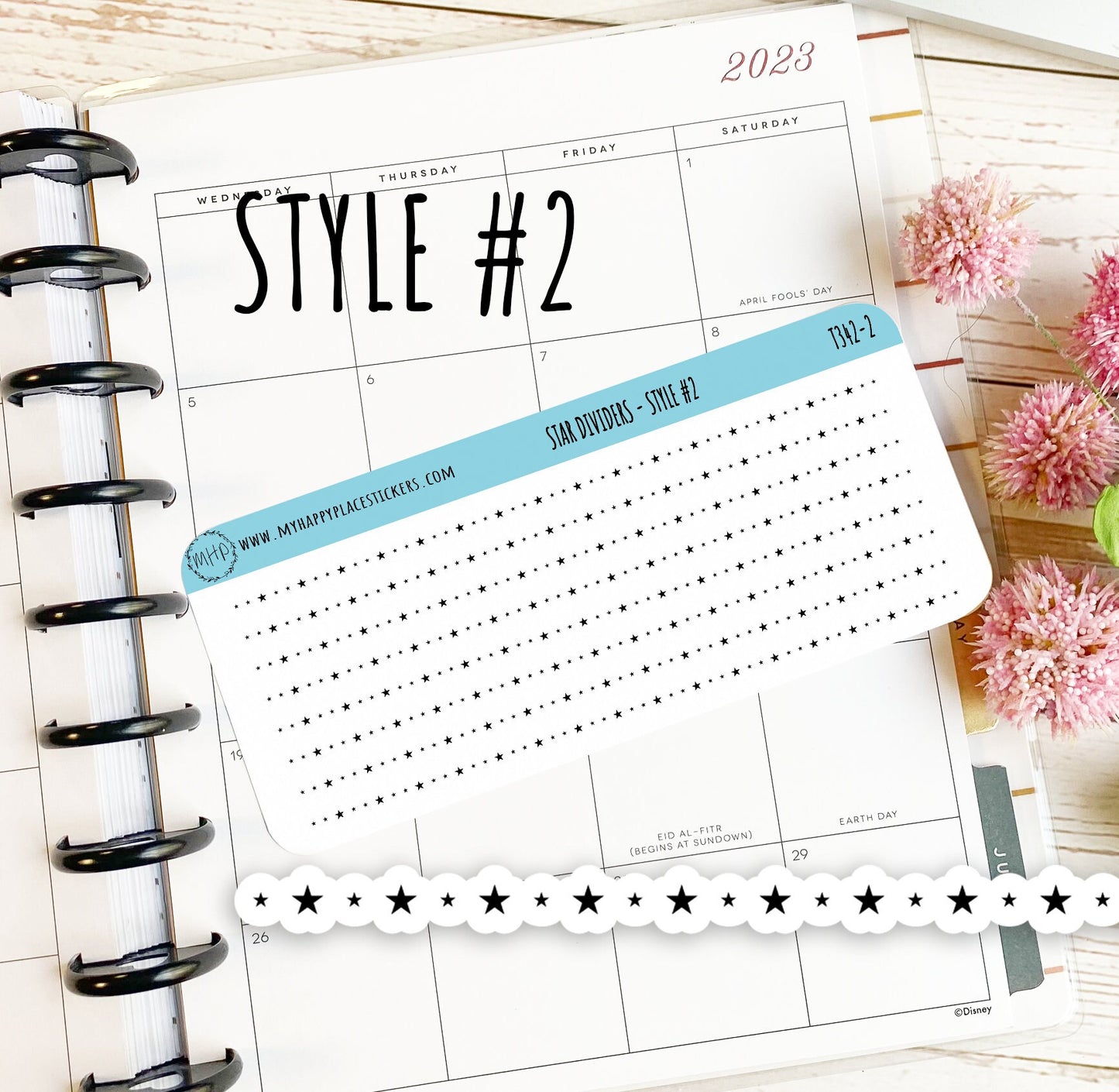 Stars Divider Stickers. Decorative Sticker for Planners. Foiled Stickers || T342