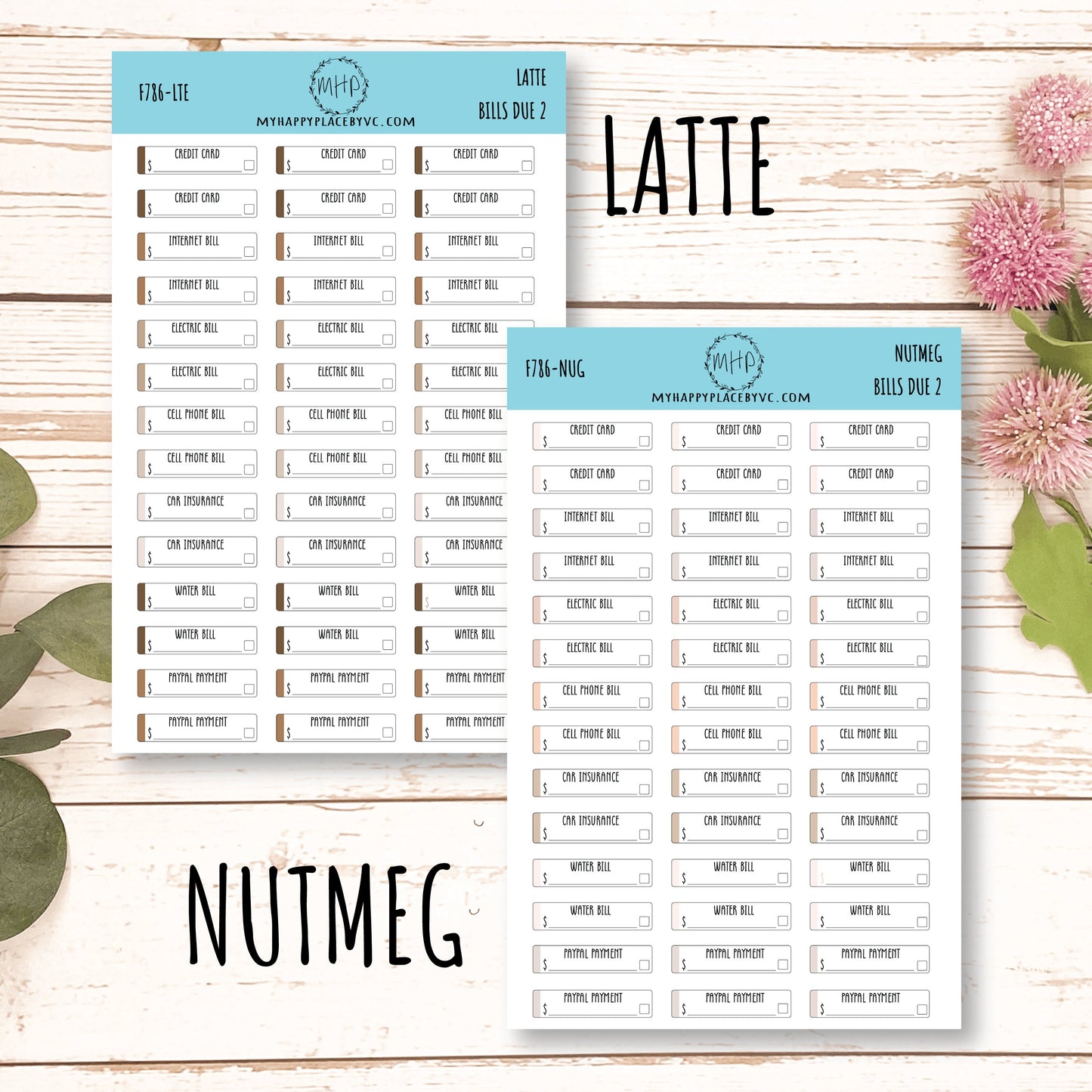 Bills Due 2. Planner Stickers. Payment Due Labels. Organization and Budgeting Stickers || F786
